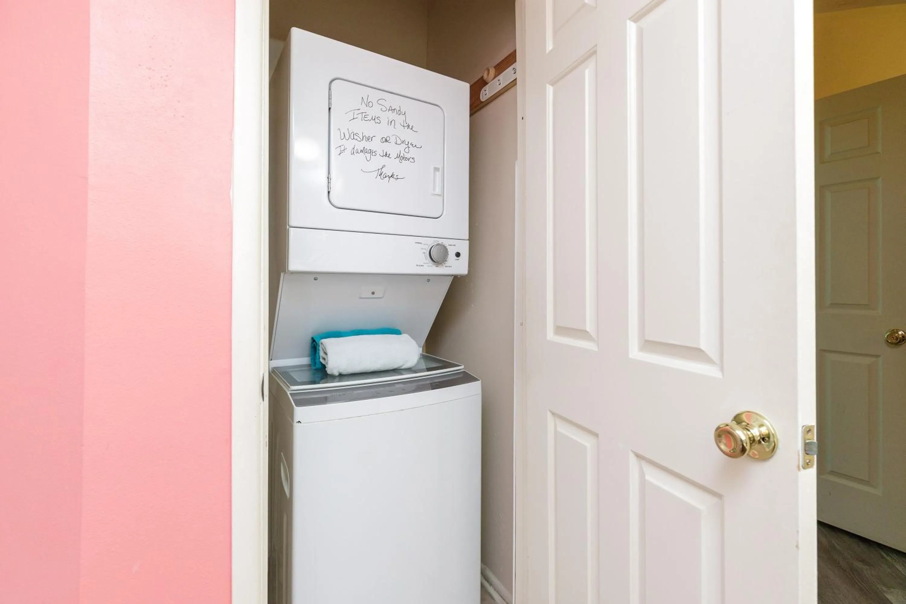 washing machine in Charming family condo - walking distance to beach by Mustang Island, Sleeps Four, 2025 Traveler Award