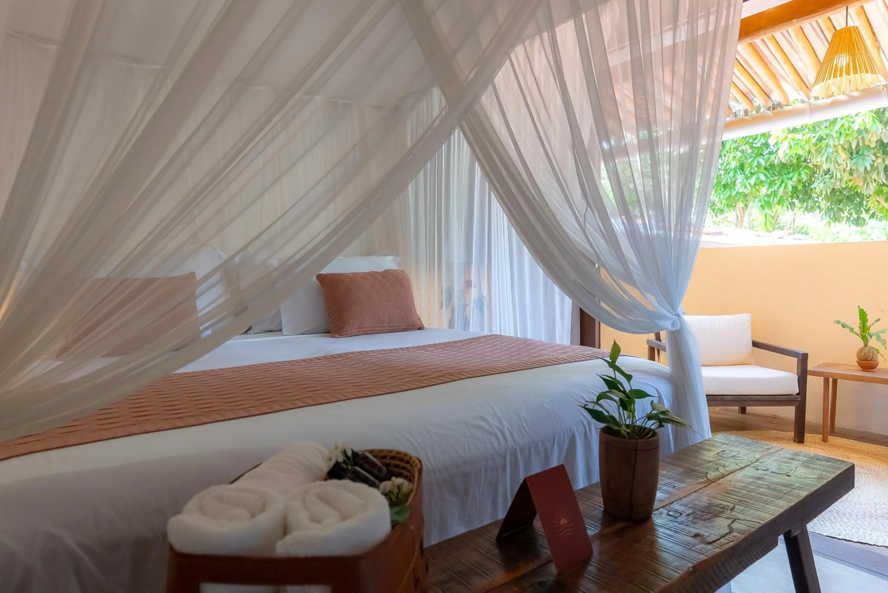 Bed in Pousada Por do Sol Trancoso