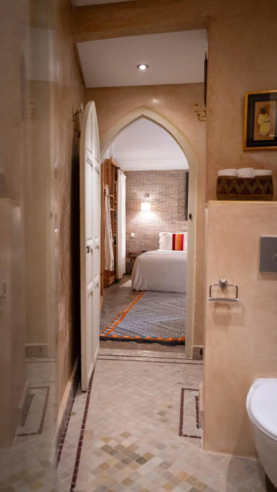Bathroom, Bed in Riad Anata