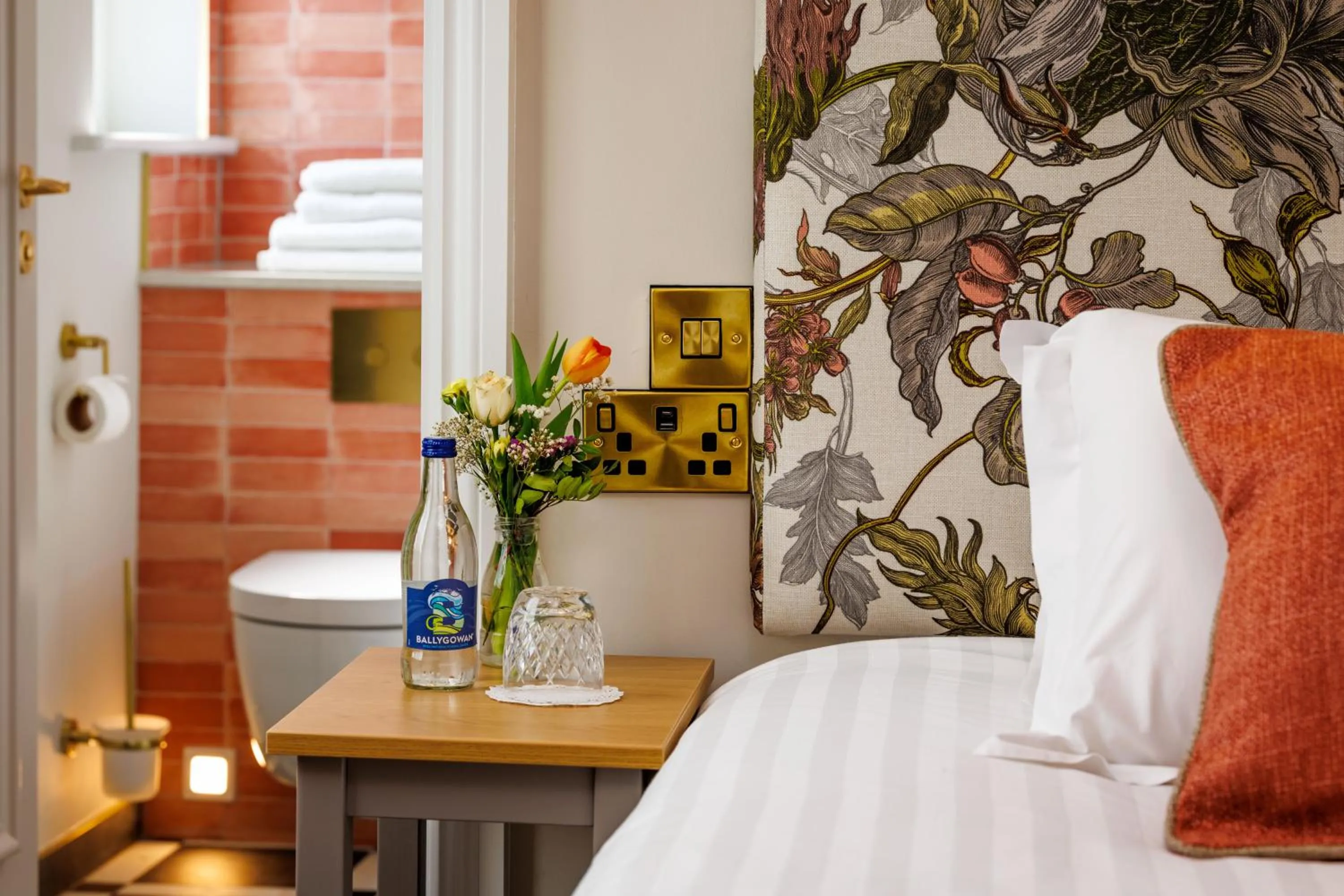 Decorative detail, Bed in Club House Hotel Kilkenny