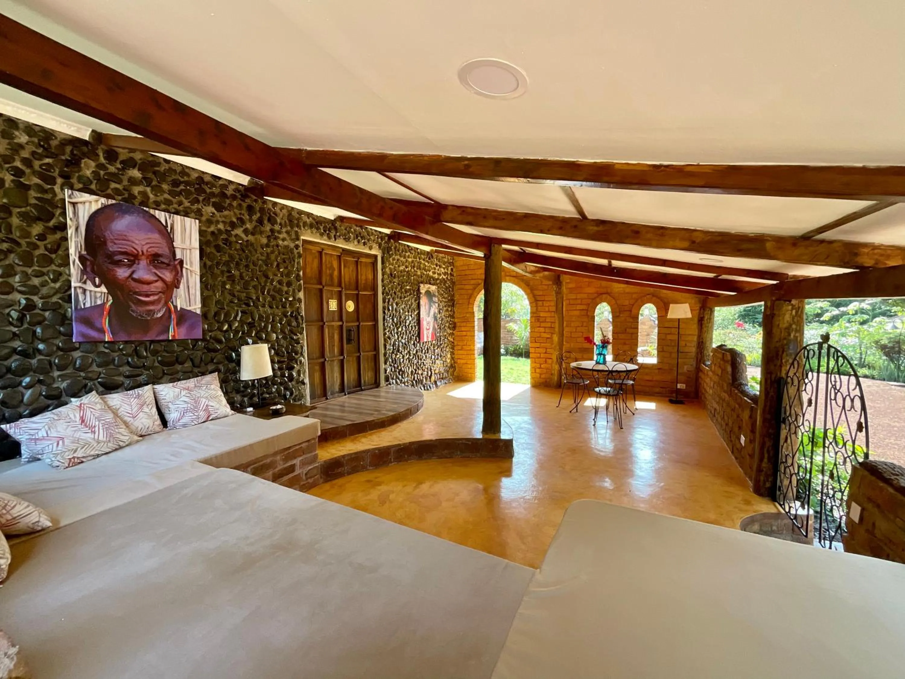 Patio, Bed in Pink Flamingo Boutique Hotel