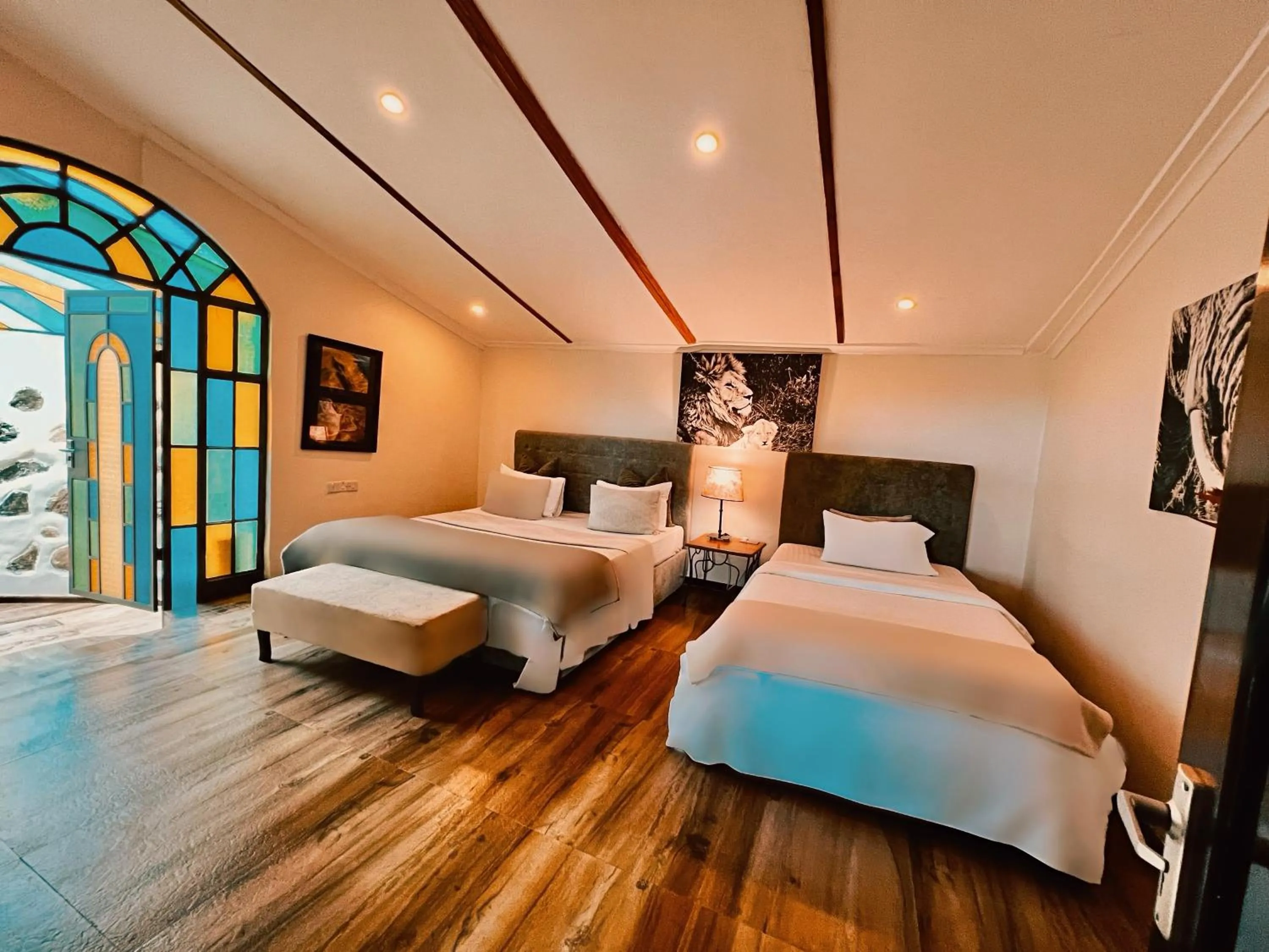 Bed in Pink Flamingo Boutique Hotel