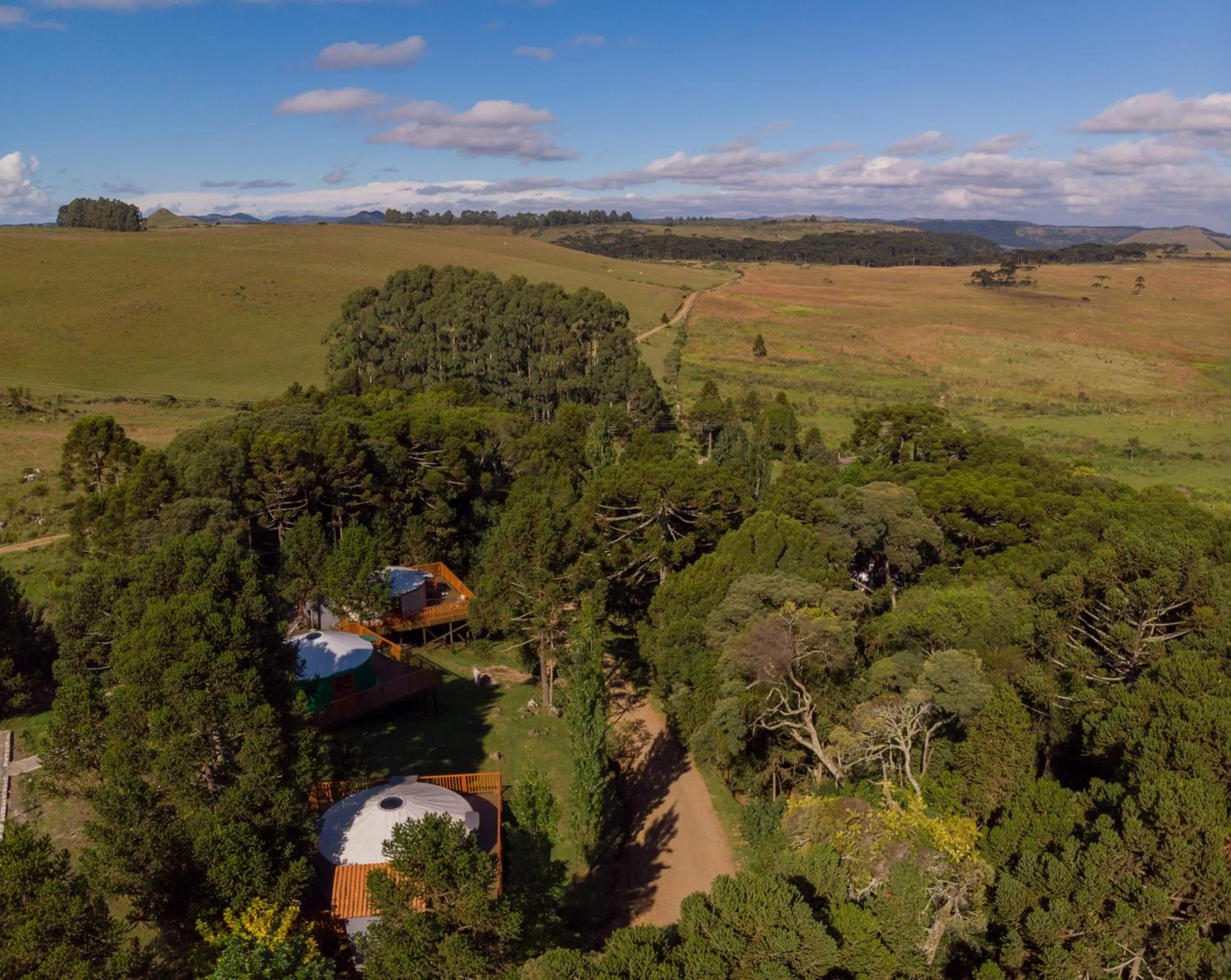 Bird's eye view in Glamping montain experience