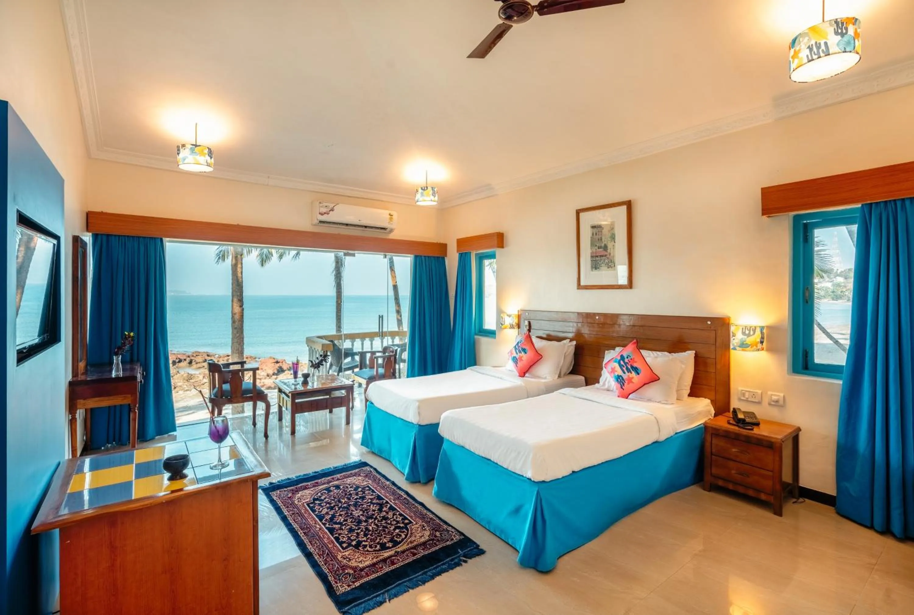 View (from property/room), Bed in Bambolim Beach Resort