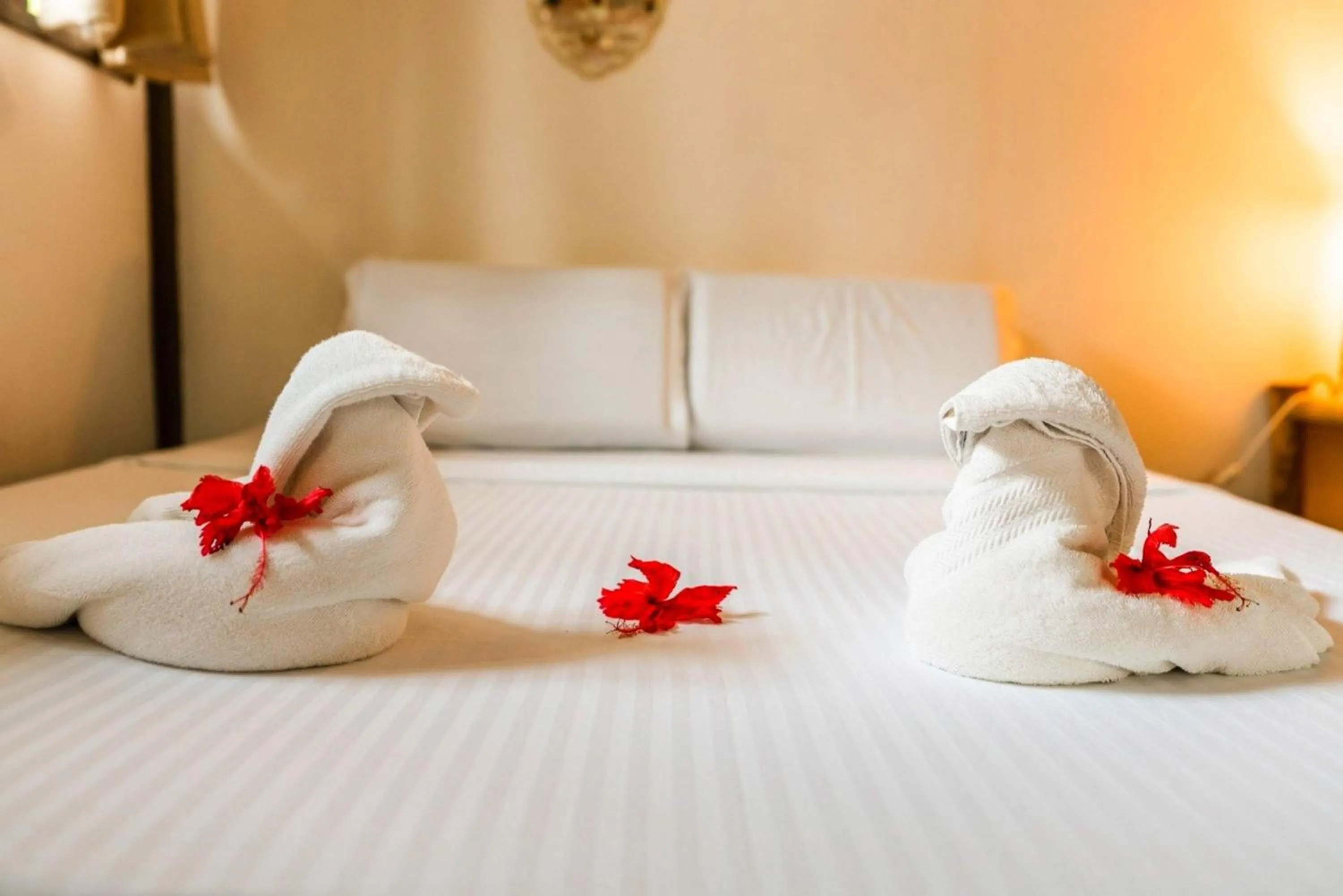 Bed in Romantic Beach Villas