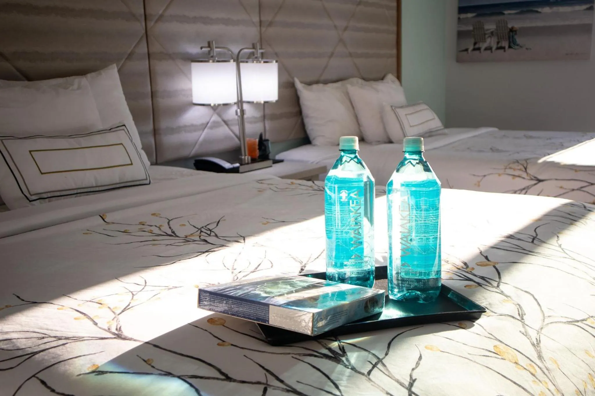 Bed in NEW 2026-Ocean Sands Beach Boutique Inn-Sauna and Salt-Mineral Pool -Free Beach Bikes and Famous Beach- Fresh Baked Cookies and Popcorn - Bathrobes and Sunscreen in all rooms-Ultra Sparkling-Free Laundry- 4 Grand Black Beds-Call NOW & Save-1-252-AHA-SAND