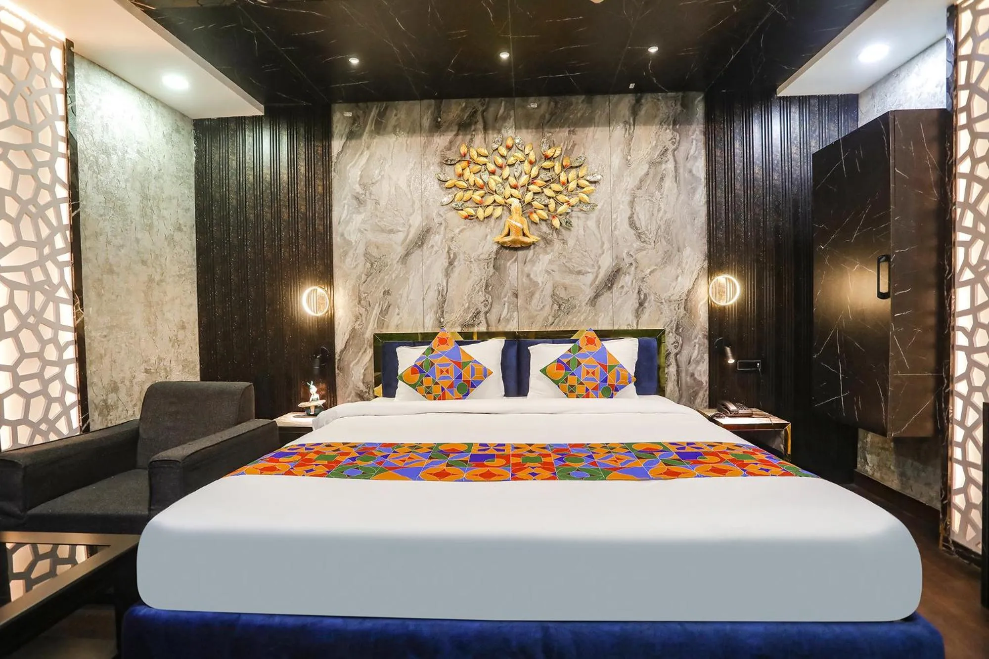 Bed in FabHotel Greenstar Inn - Bhubaneswar Airport