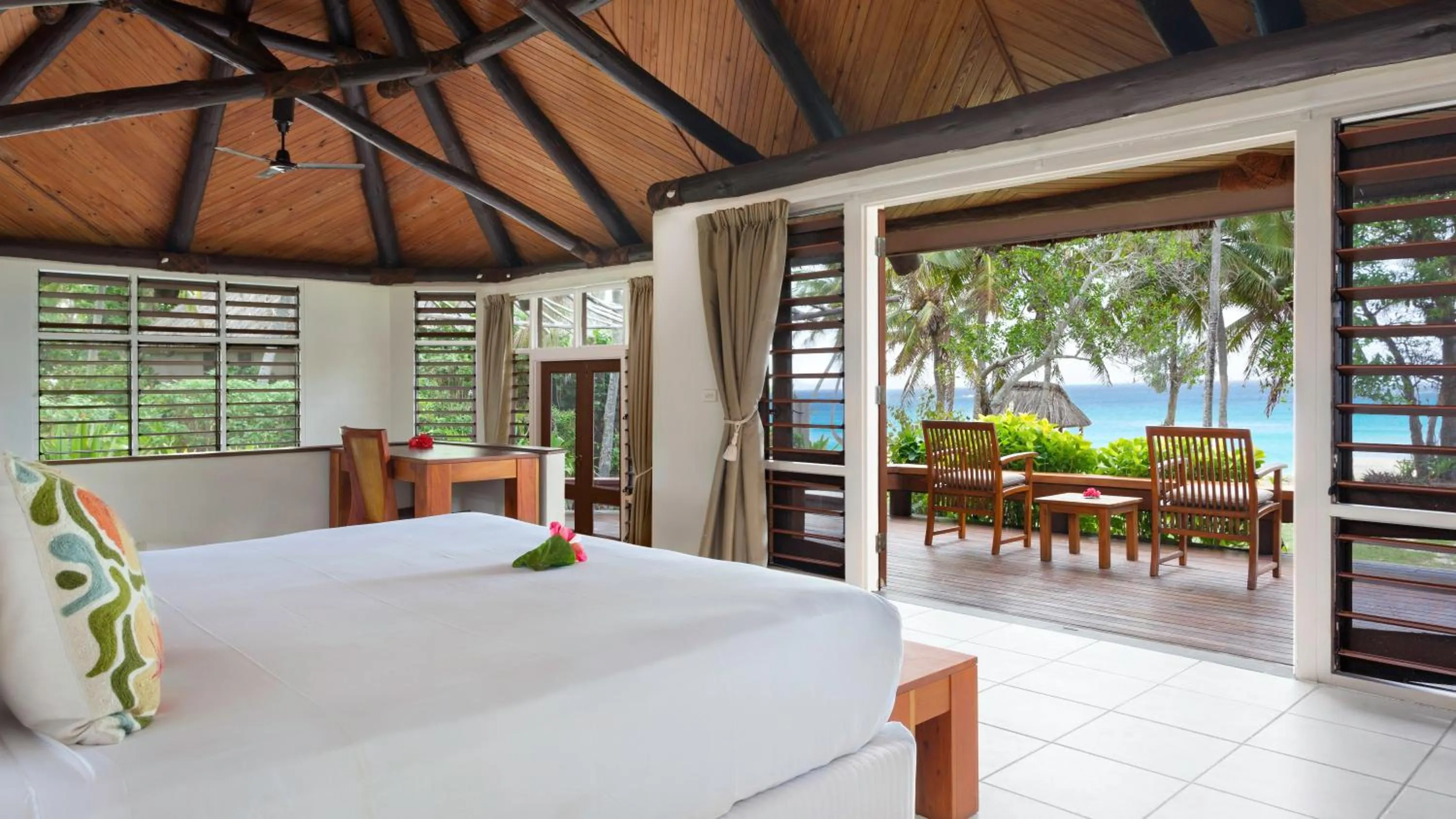 Photo of the whole room, Bed in Yasawa Island Resort & Spa