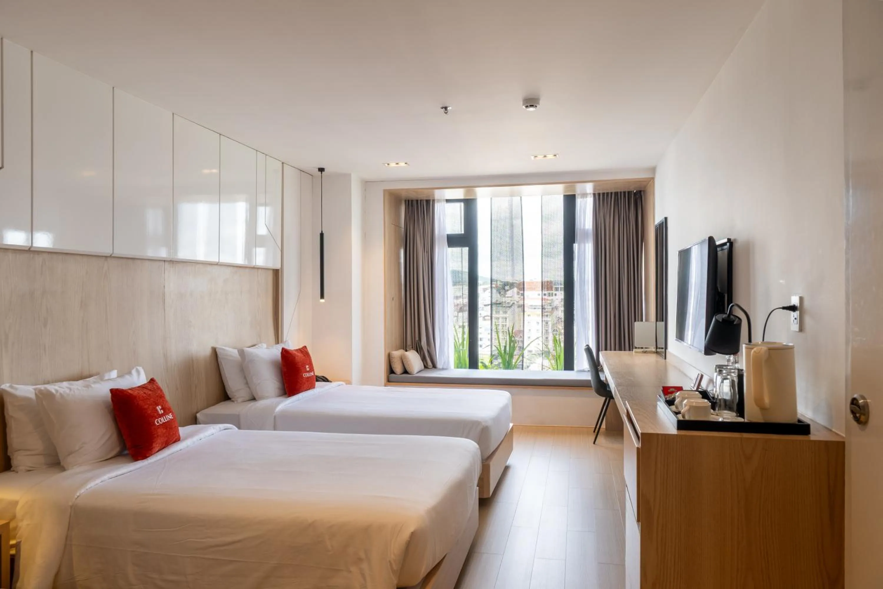 View (from property/room), Bed in Colline Dalat