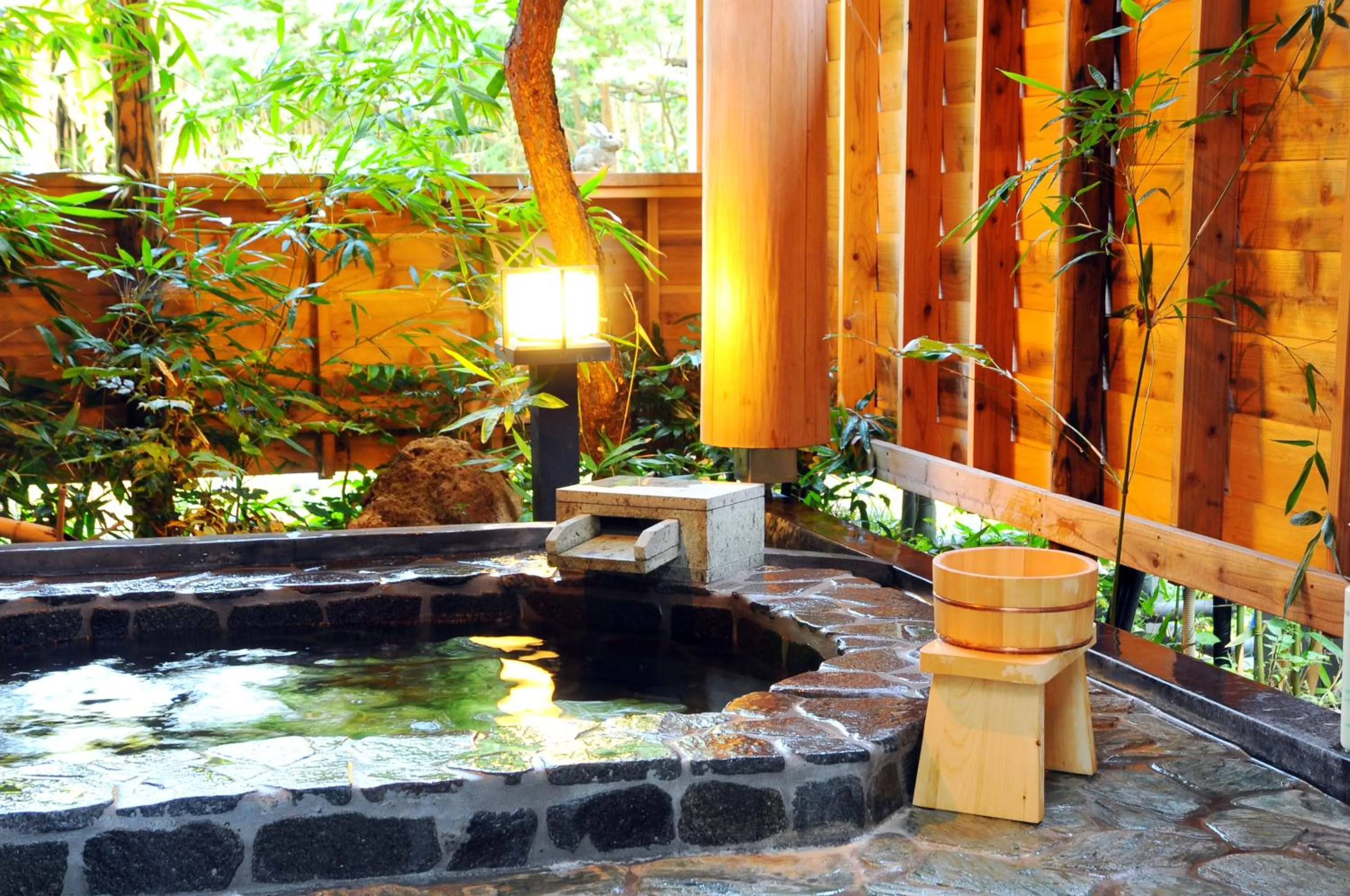 Open Air Bath in IZUNA INN & SPA - the veggie delights