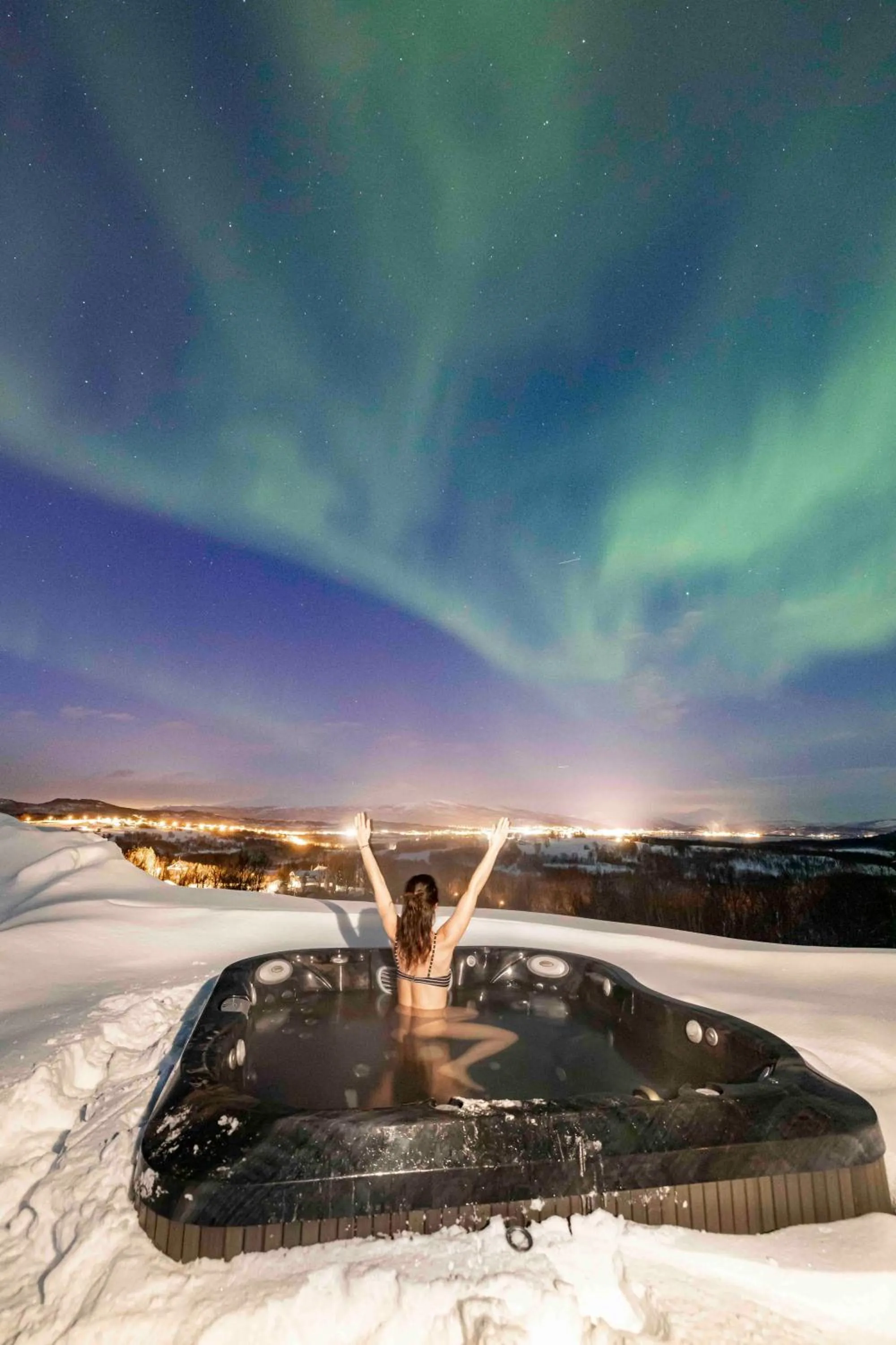 People in Aurora Borealis Observatory