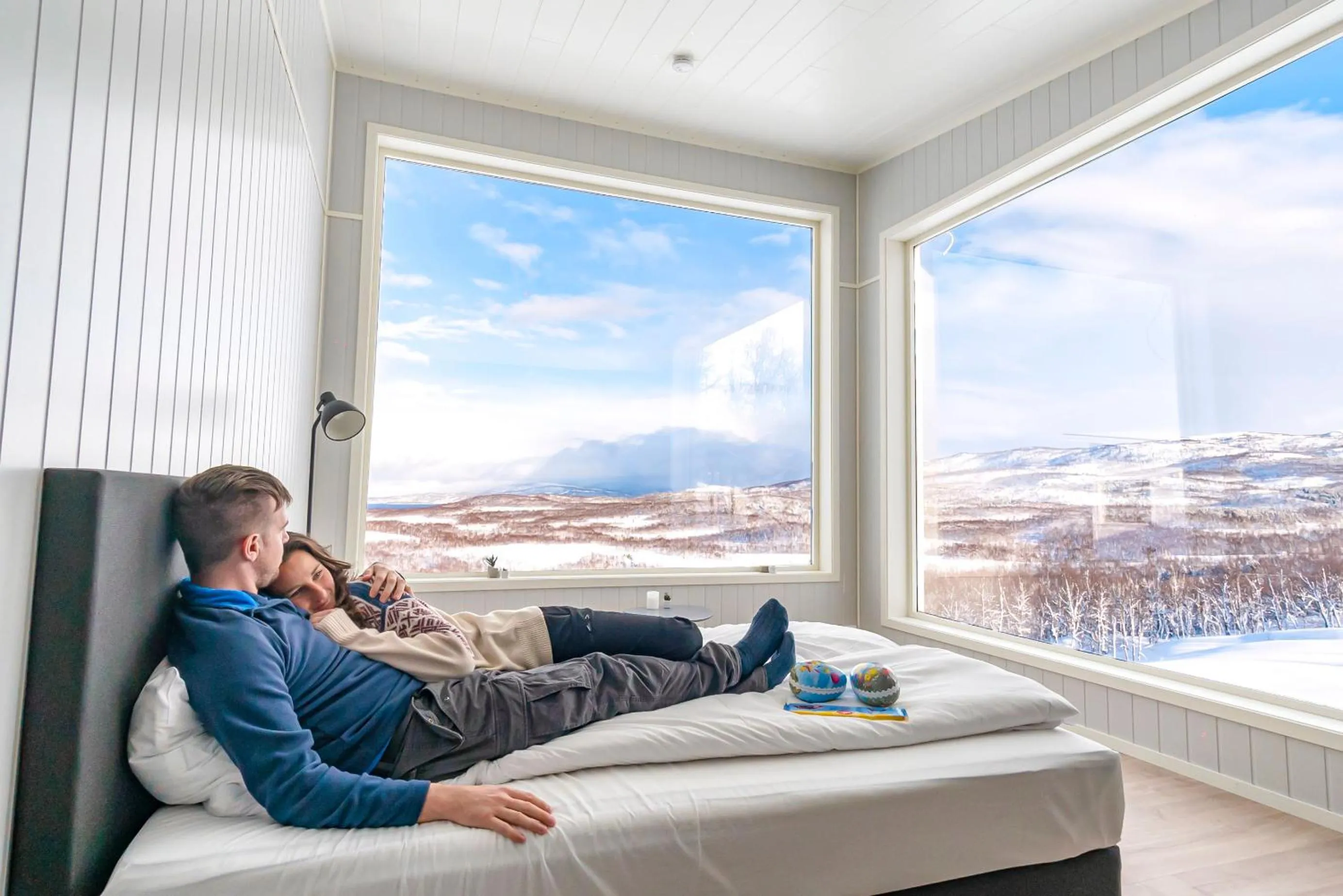 People in Aurora Borealis Observatory