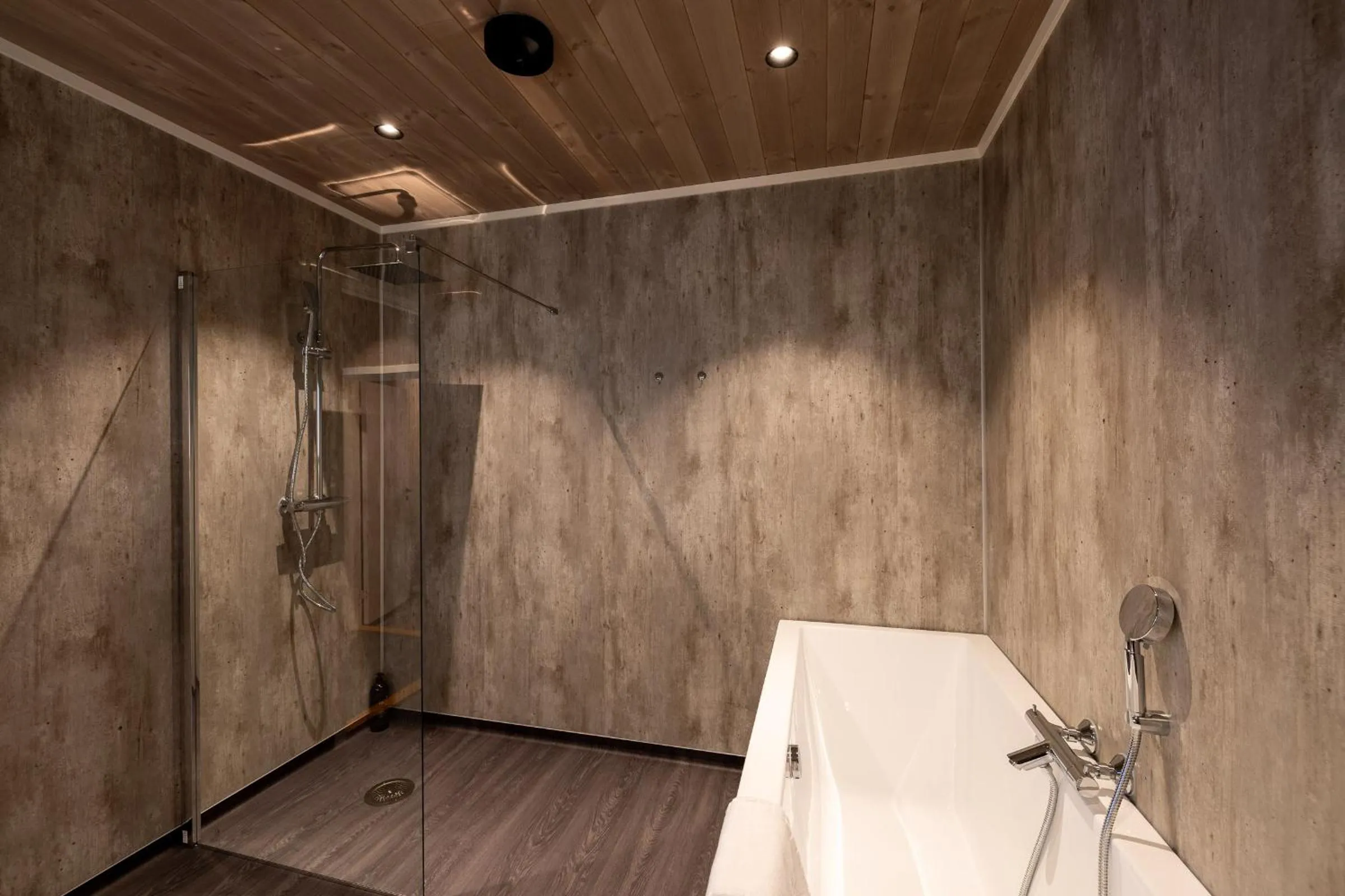 Shower in Aurora Borealis Observatory