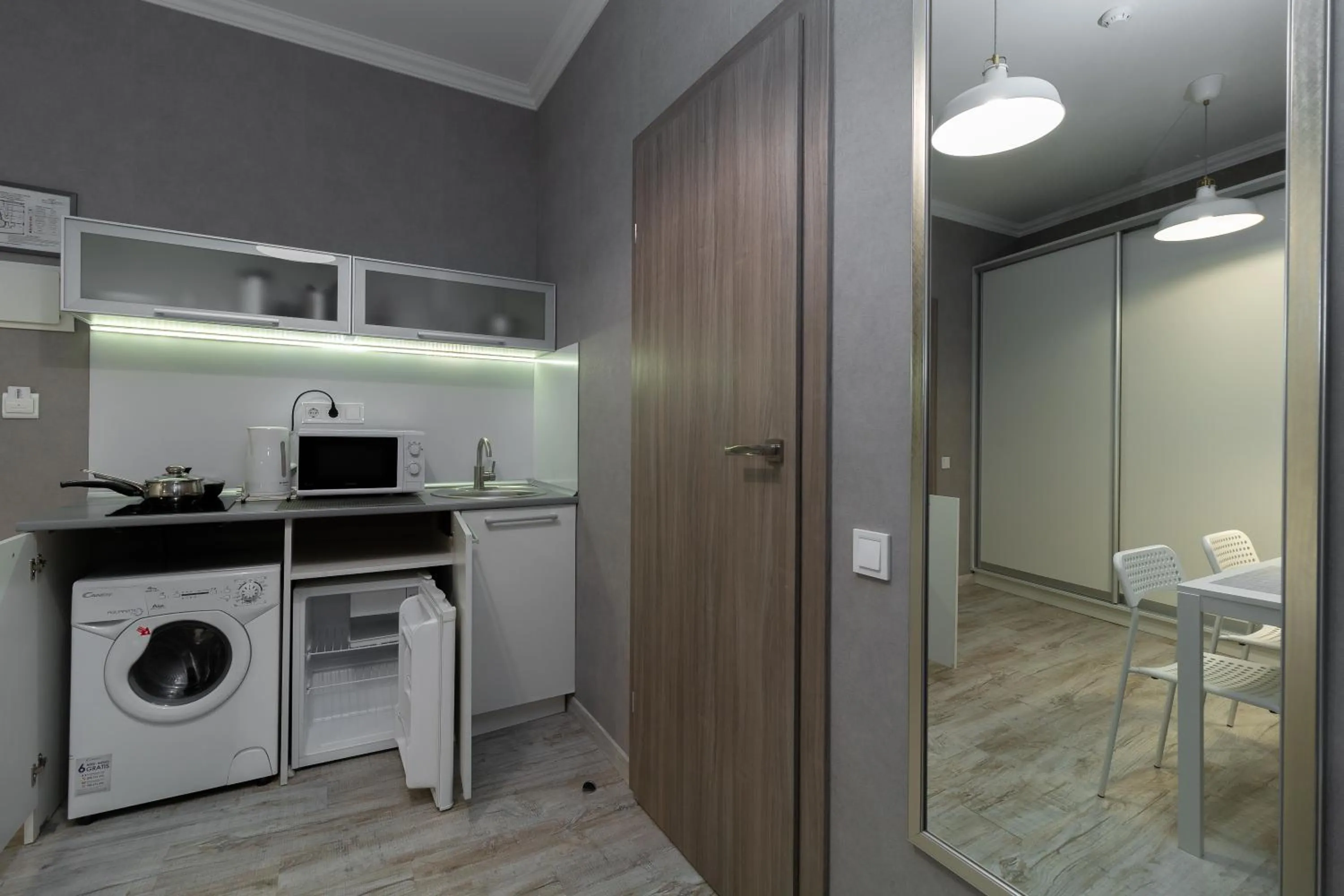 Kitchen or kitchenette in Opera Passage Hotel & Apartments