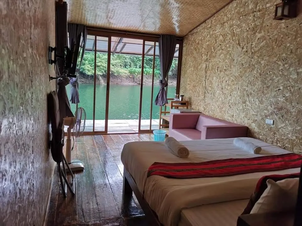 Bed in Kodaun River Kwai Resort