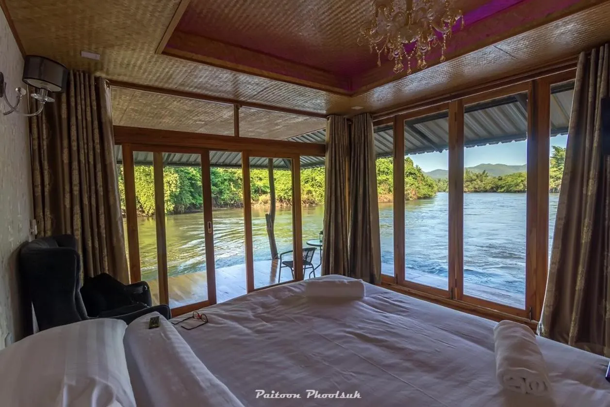 Bed in Kodaun River Kwai Resort