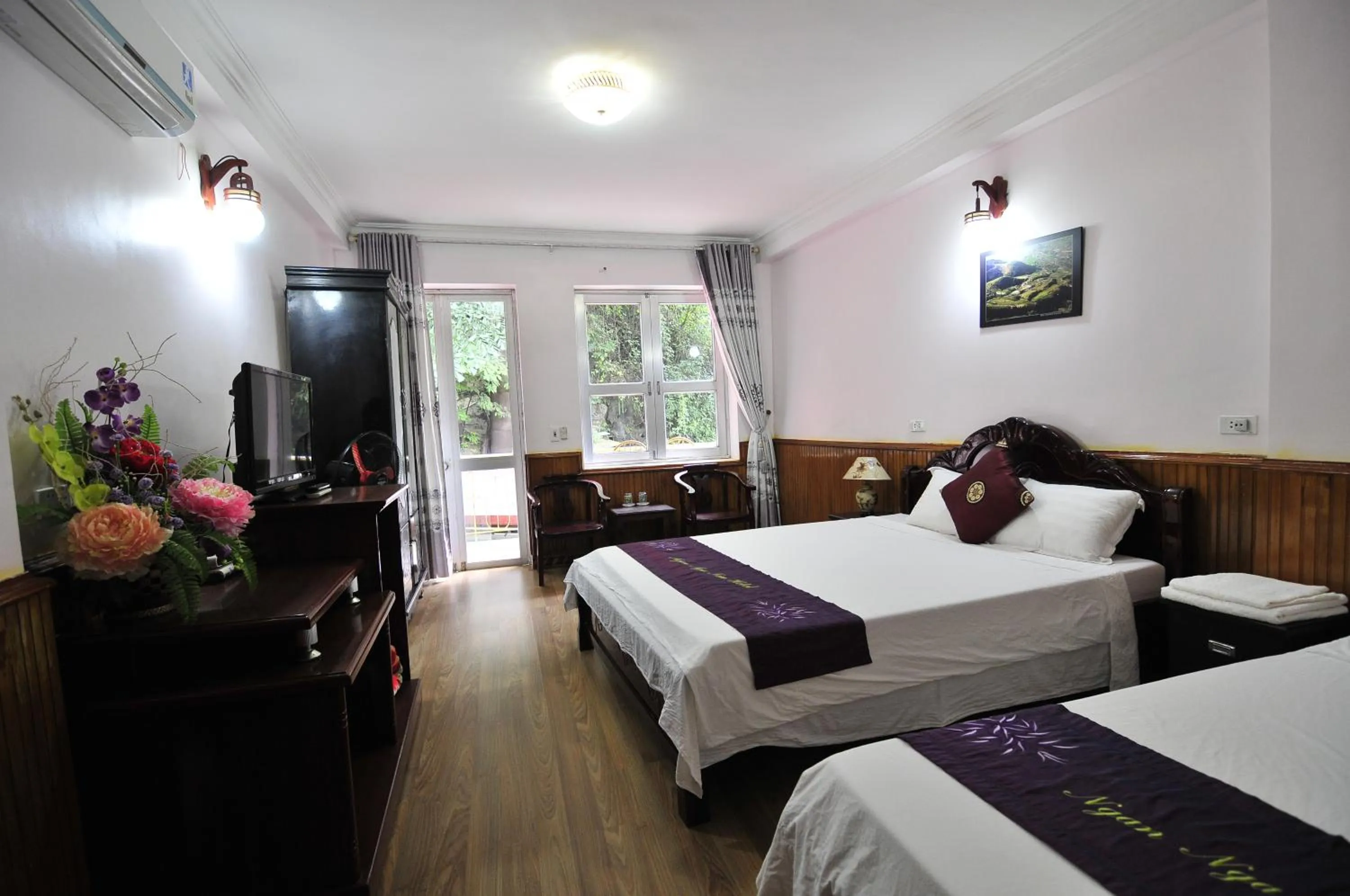 Bed in Ngan Nga Bac Ha Hotel