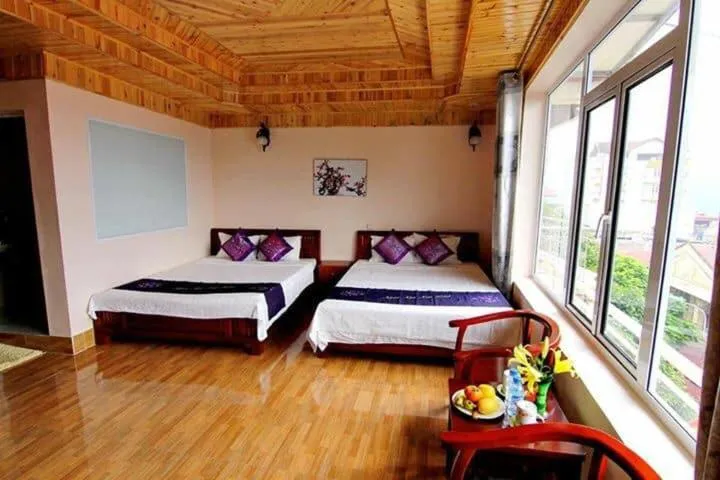 Bed in Ngan Nga Bac Ha Hotel