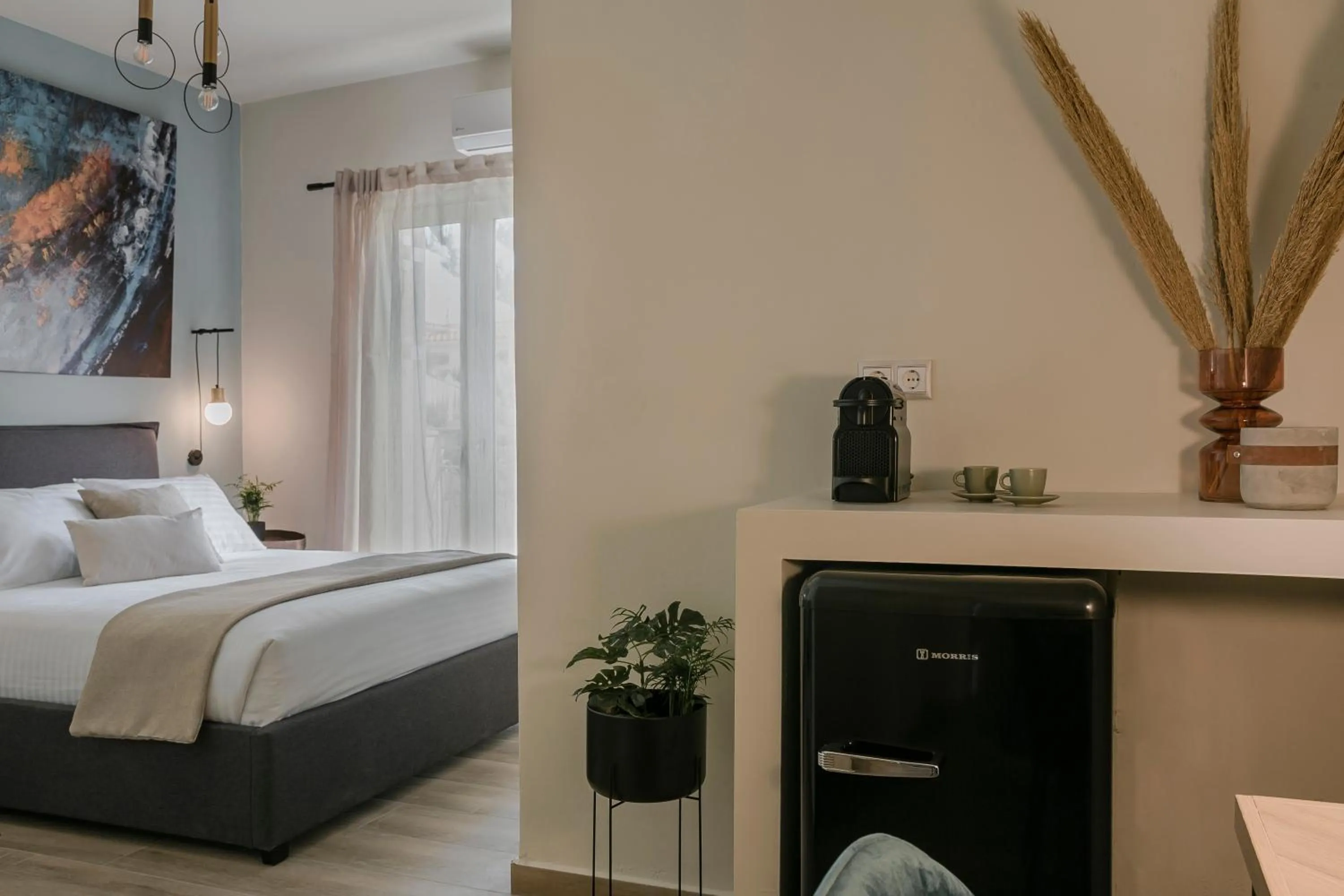 Bed in Socrates Apartments