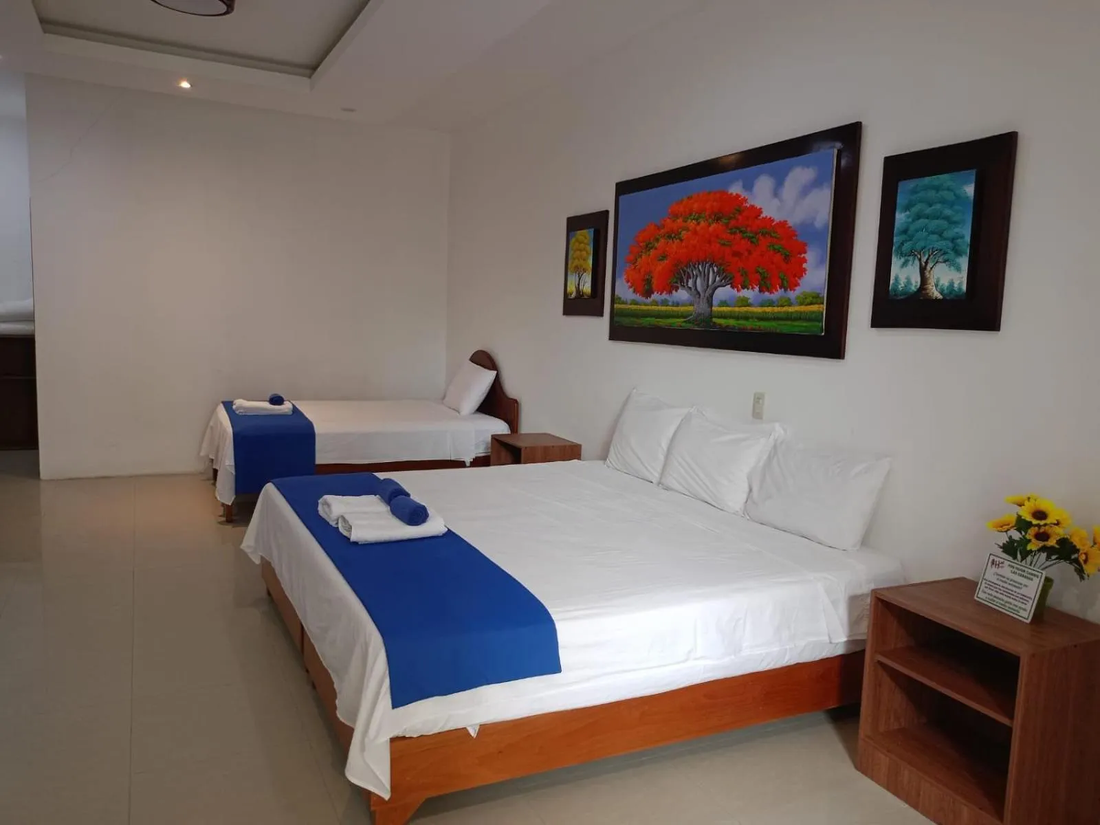 Bed in Galápagos Isabela Hotel Loja