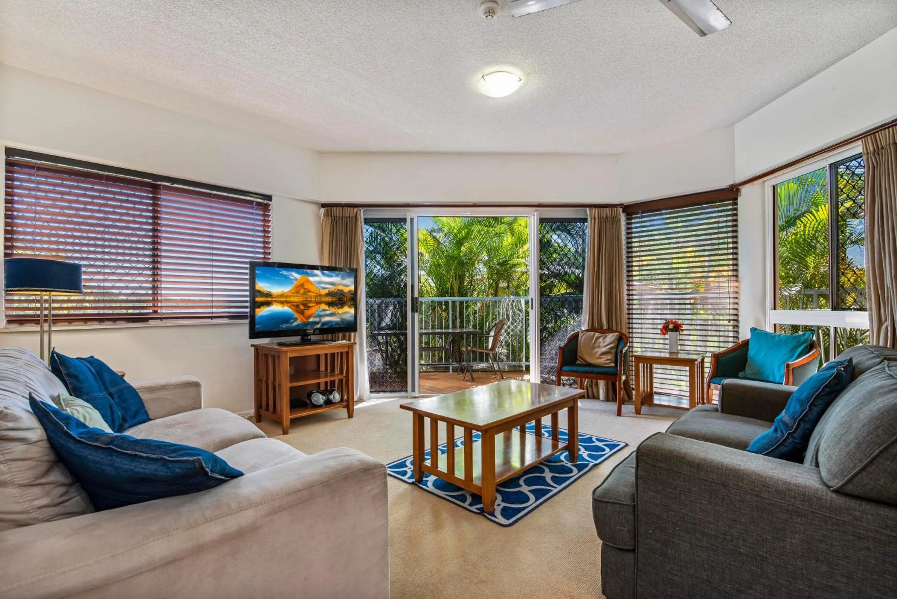 Living room in Reflections Holiday Apartments