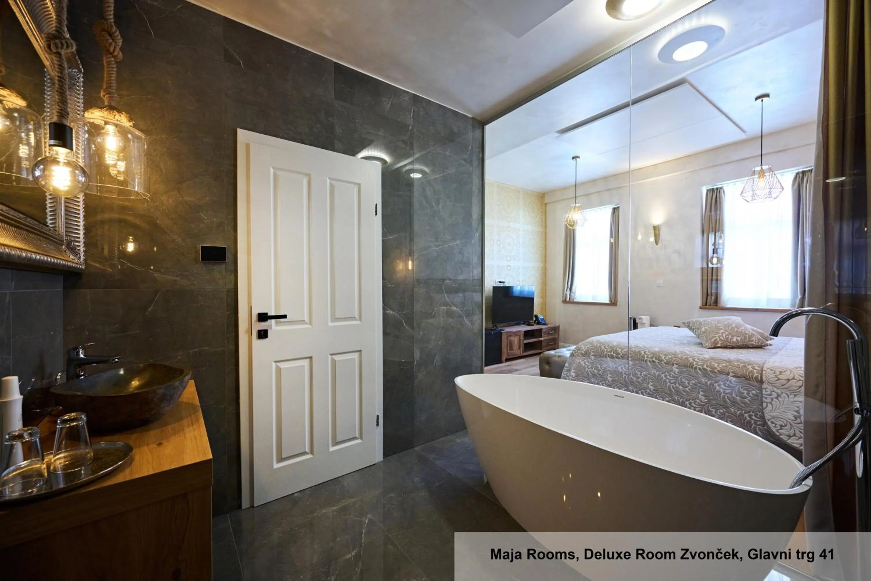 Bathroom, Bed in Hiša Ančka, Boutique Hotel & Maja Rooms