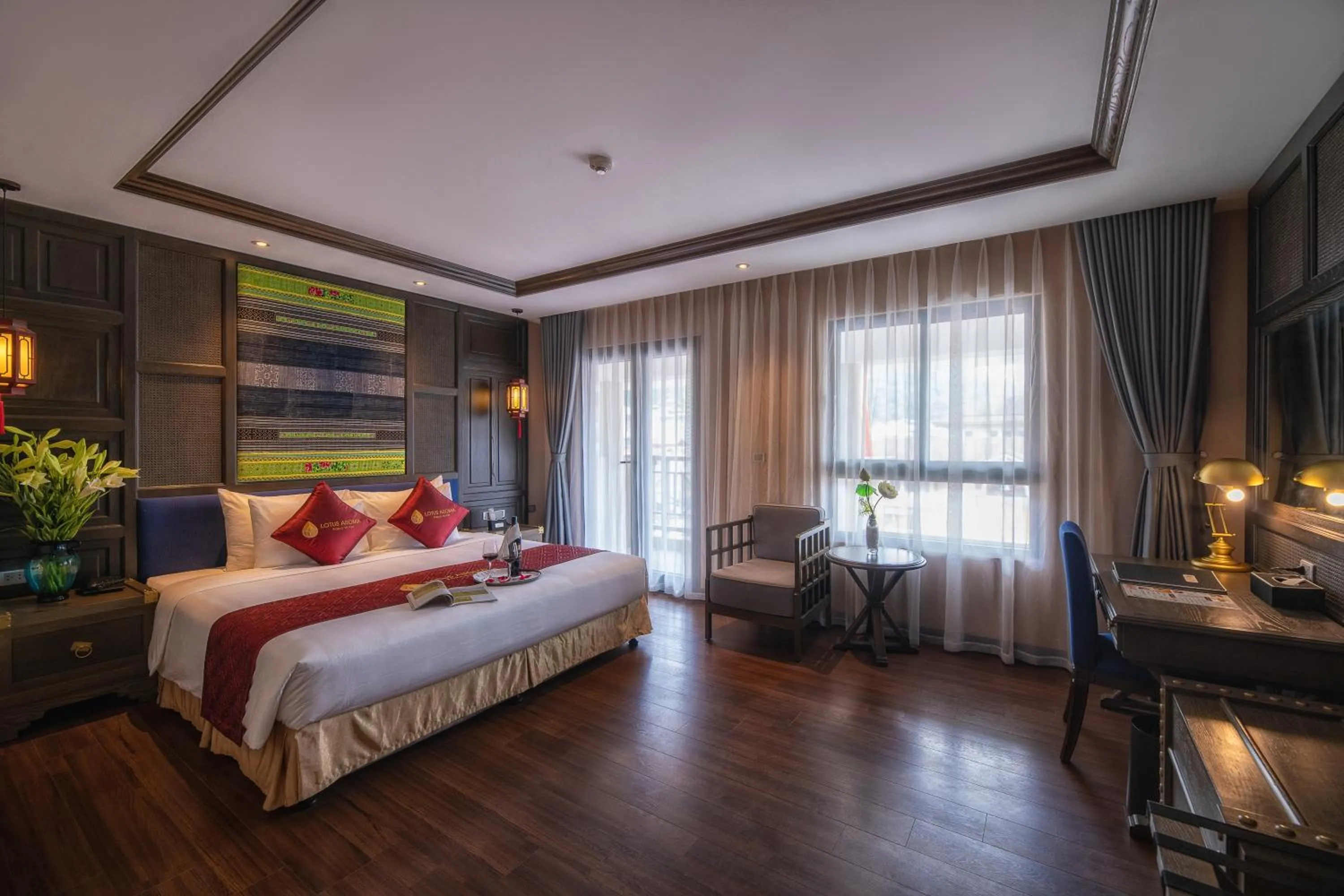 TV and multimedia, Bed in Lotus Aroma Sapa Hotel