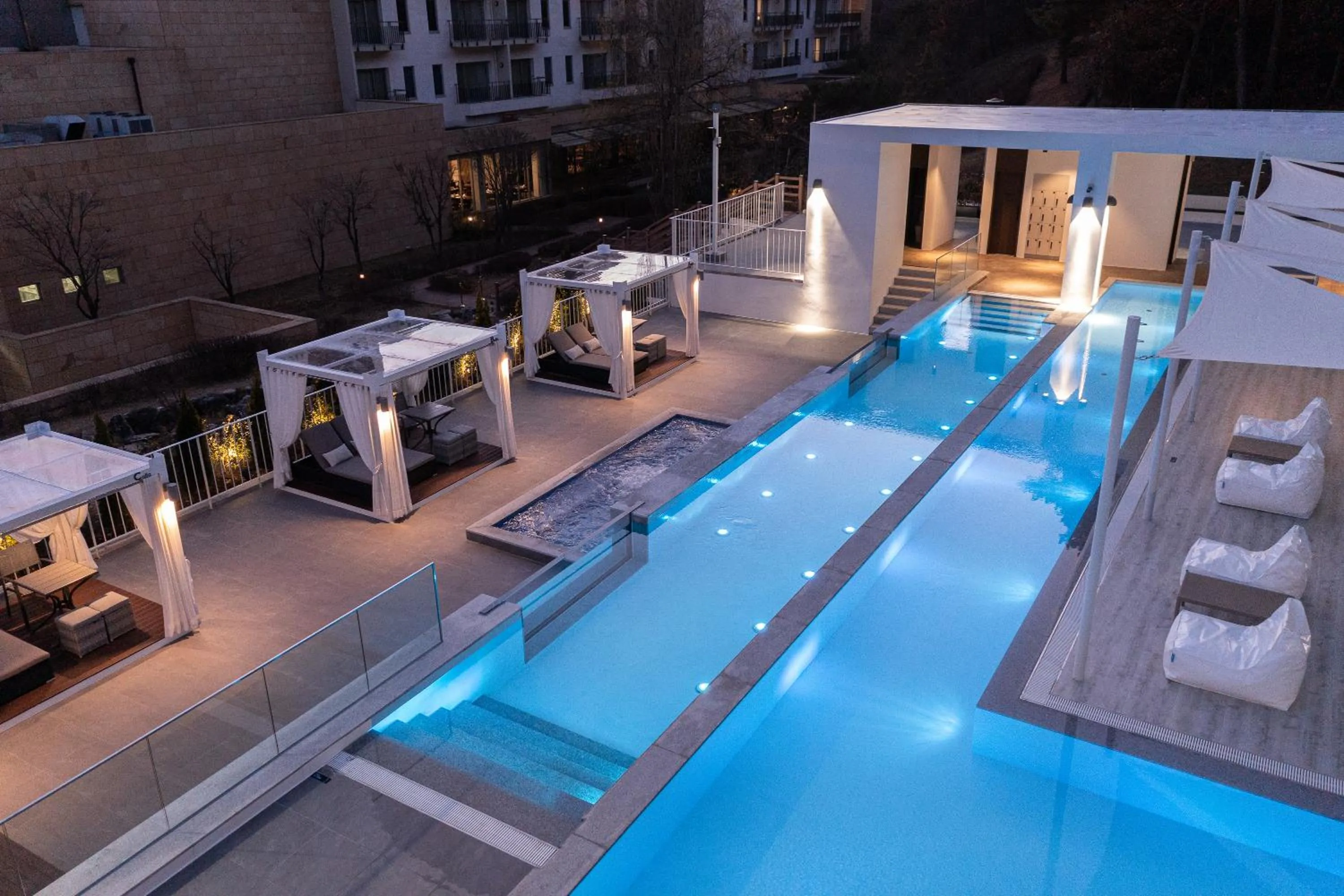 Pool view in The Suites Hotel Namwon