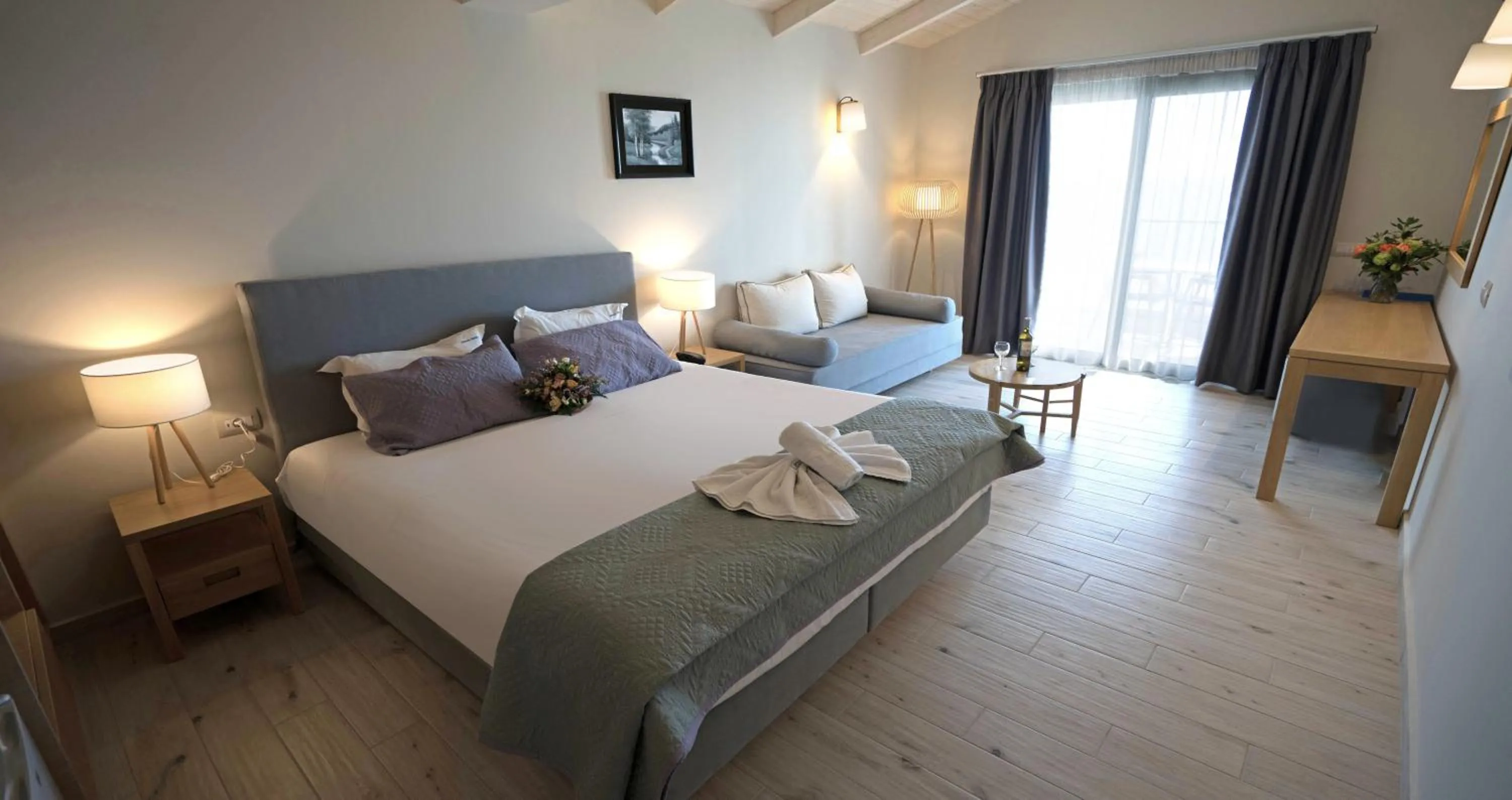 Bed in Crystal Beach Hotel