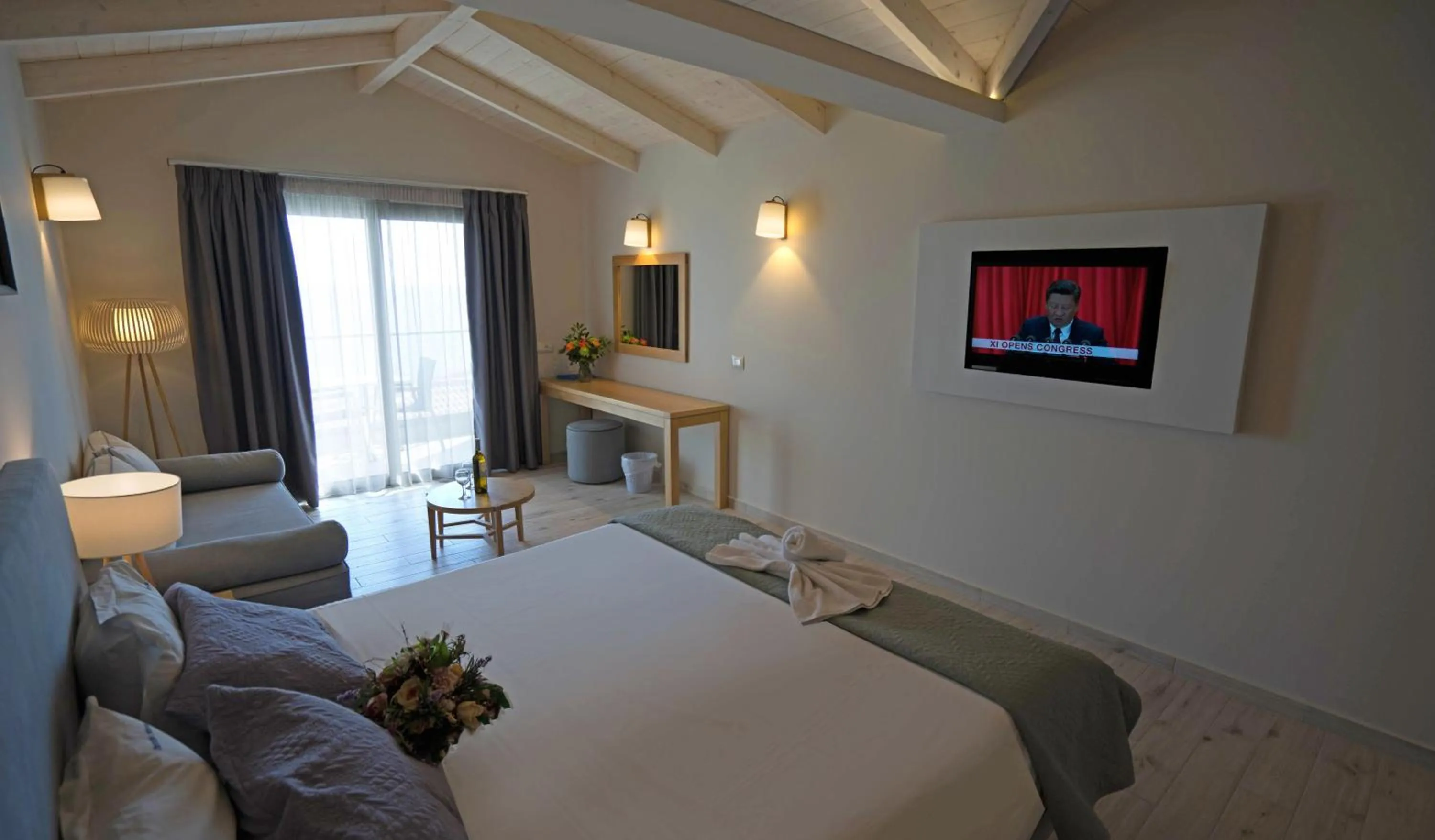 Bed in Crystal Beach Hotel