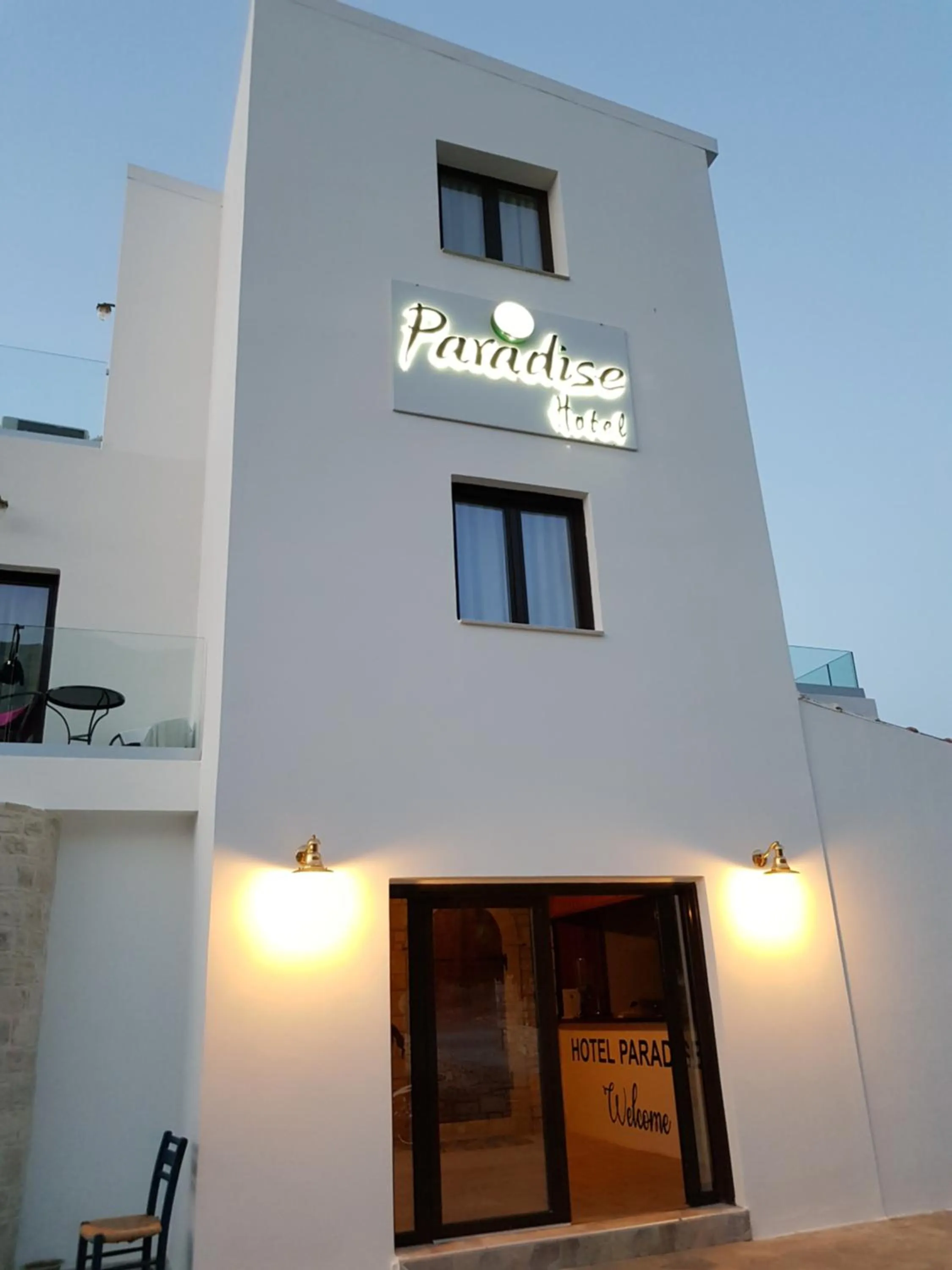 Facade/entrance in Paradise Matala Hotel