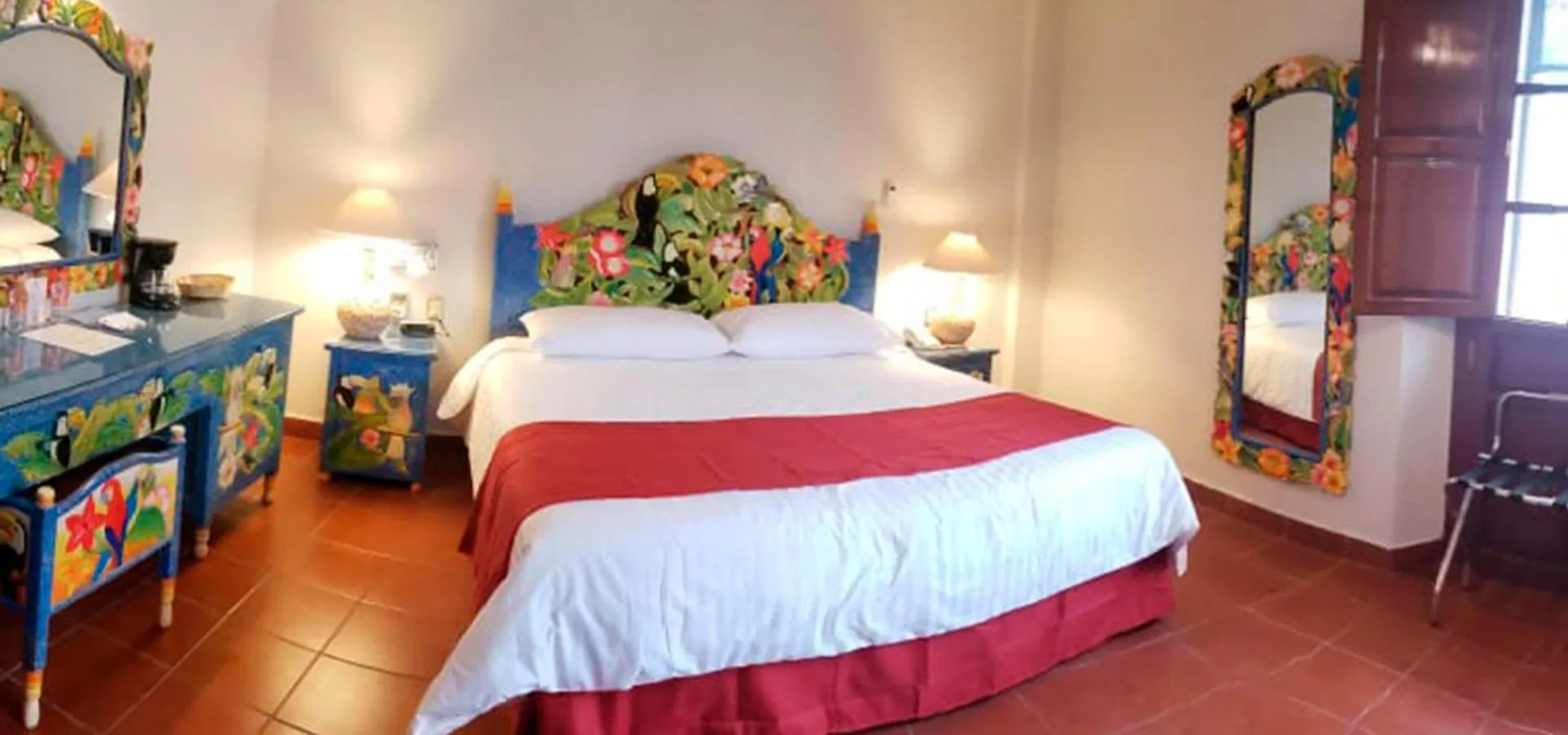 Bed in Hotel Hacienda Don Cenobio