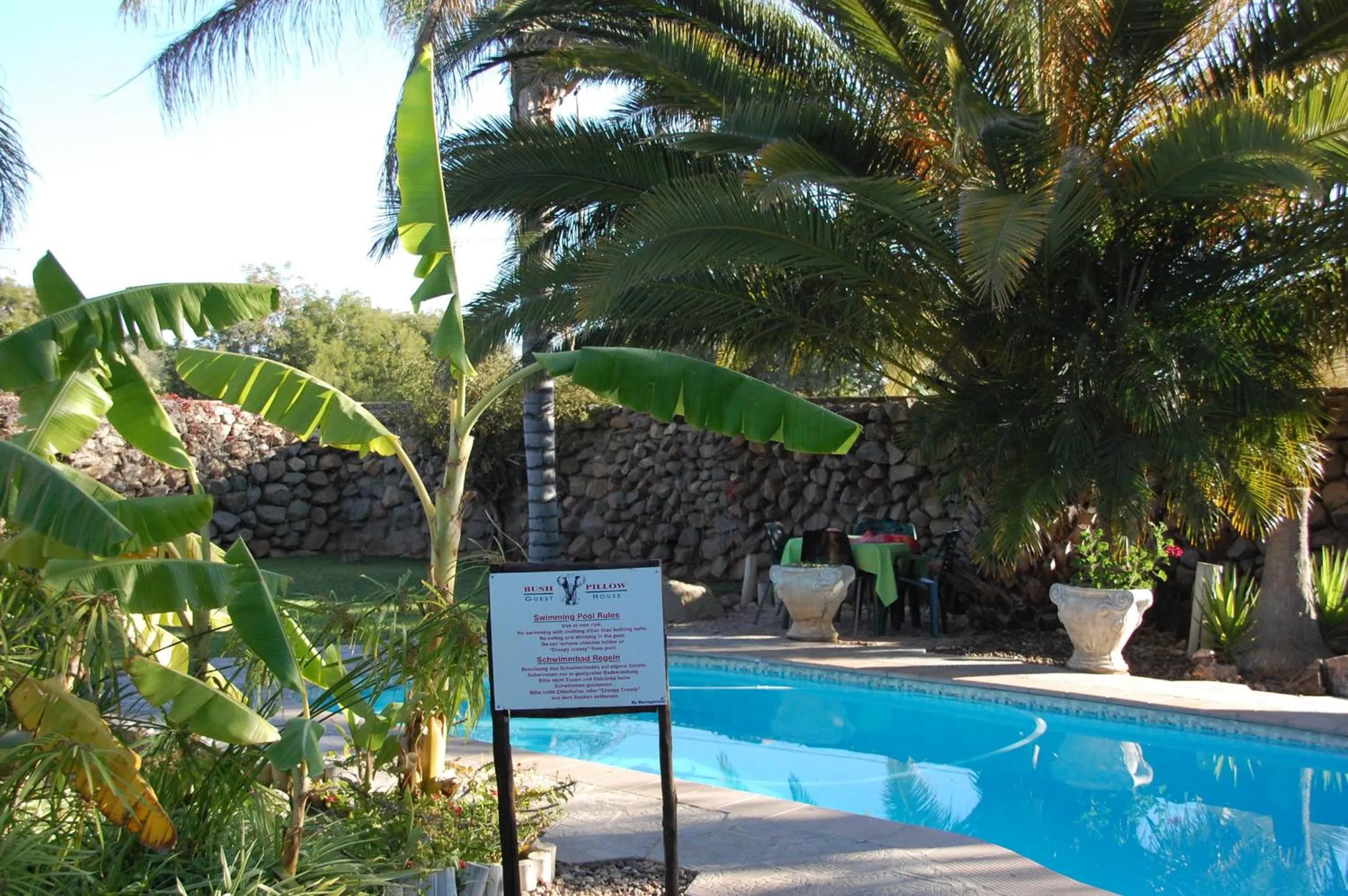 Swimming pool in Bush Pillow Guest House