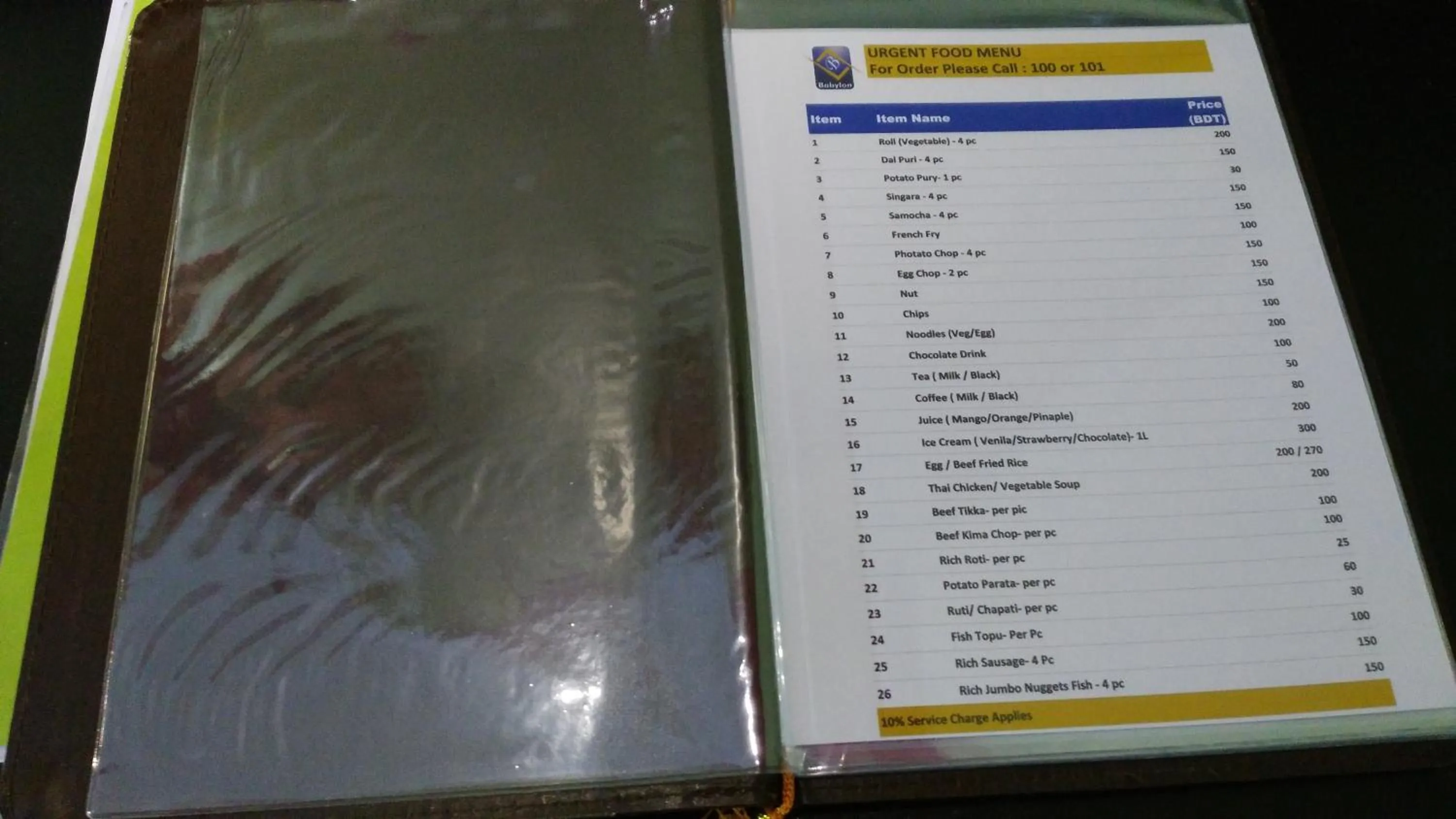 Food and drinks in Babylon Hotel & Serviced Apartment