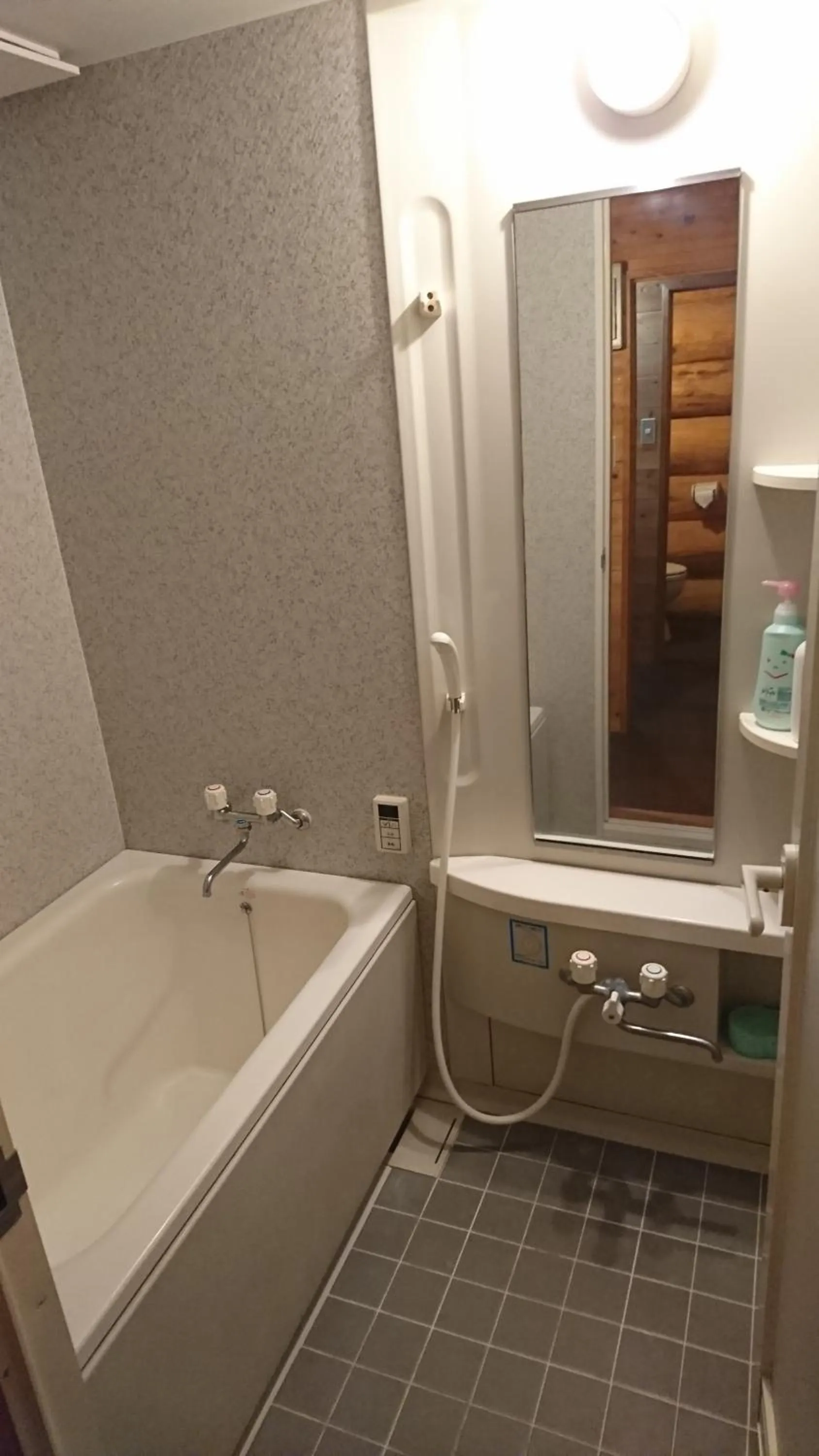 Bathroom in White Tree Log House Madarao Tangram