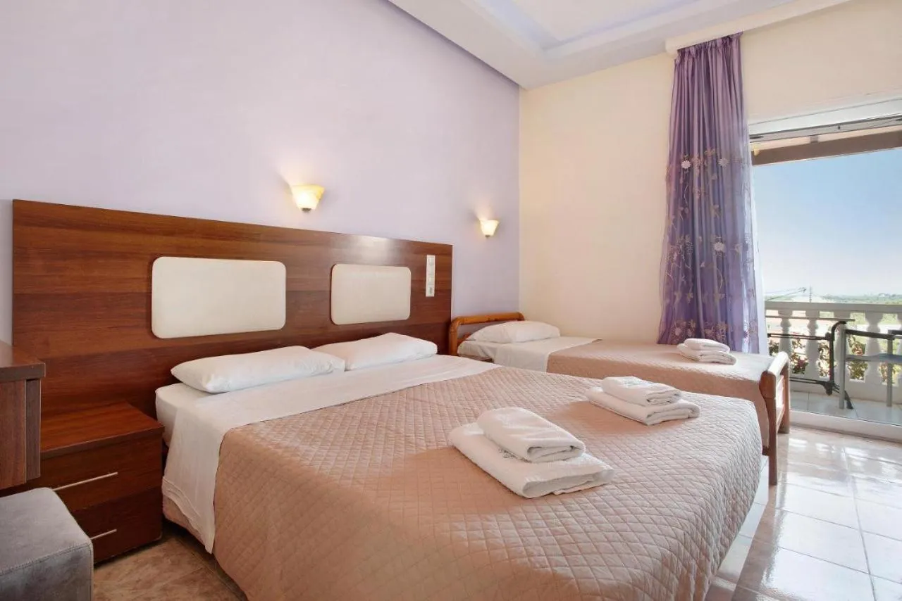 Bed in Zante View Studios & Villas