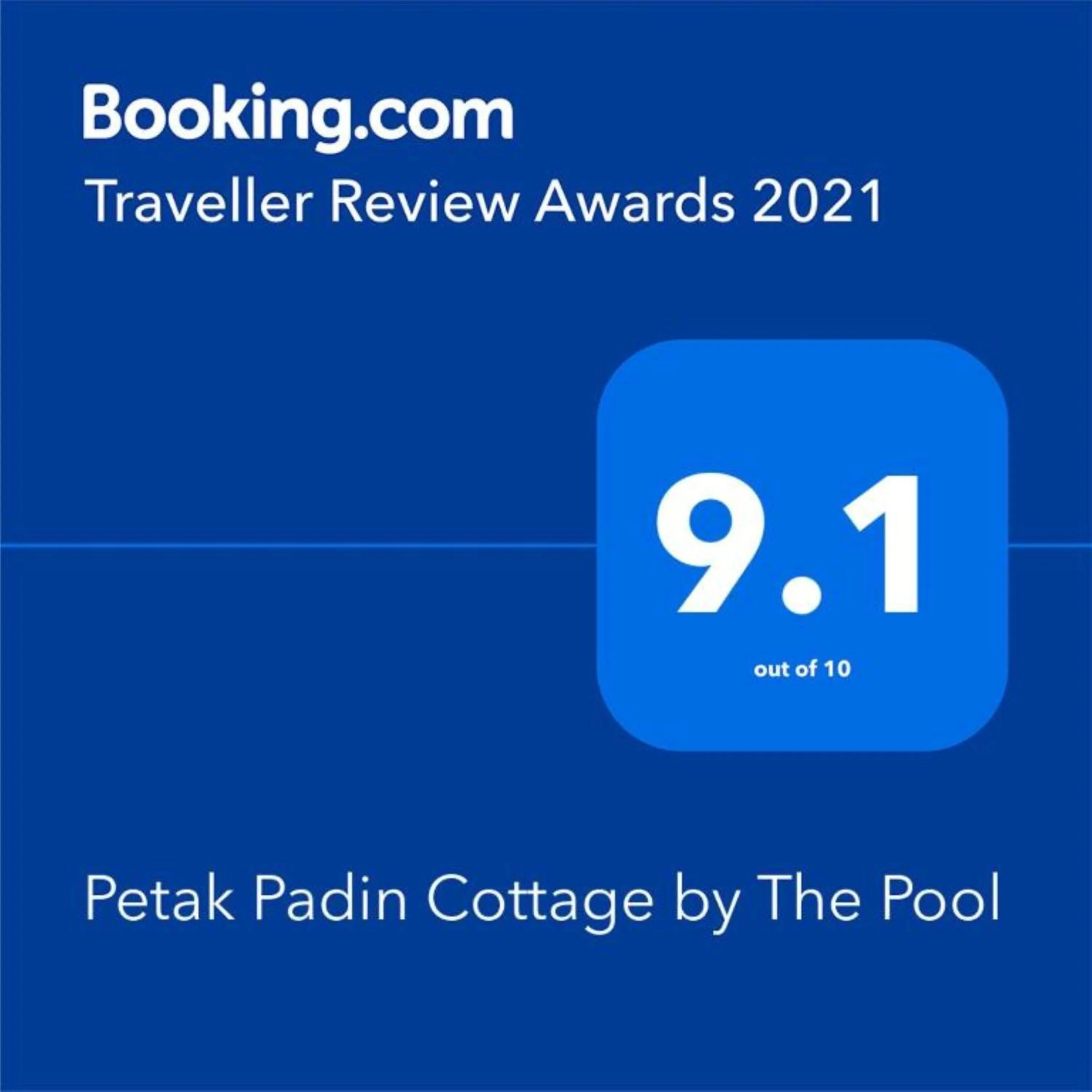 Certificate/Award in Petak Padin Cottage by The Pool, Kepala Batas Penang