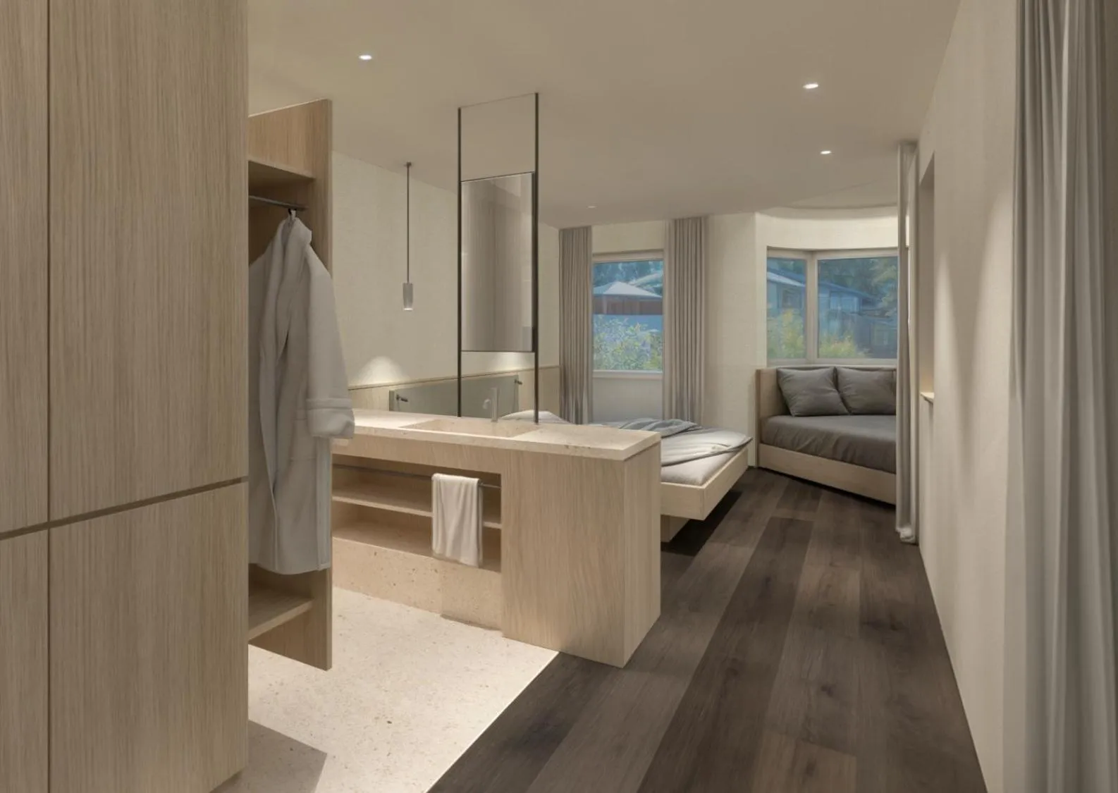 Photo of the whole room, Bed in Boutique Hundehotel Bergzeit