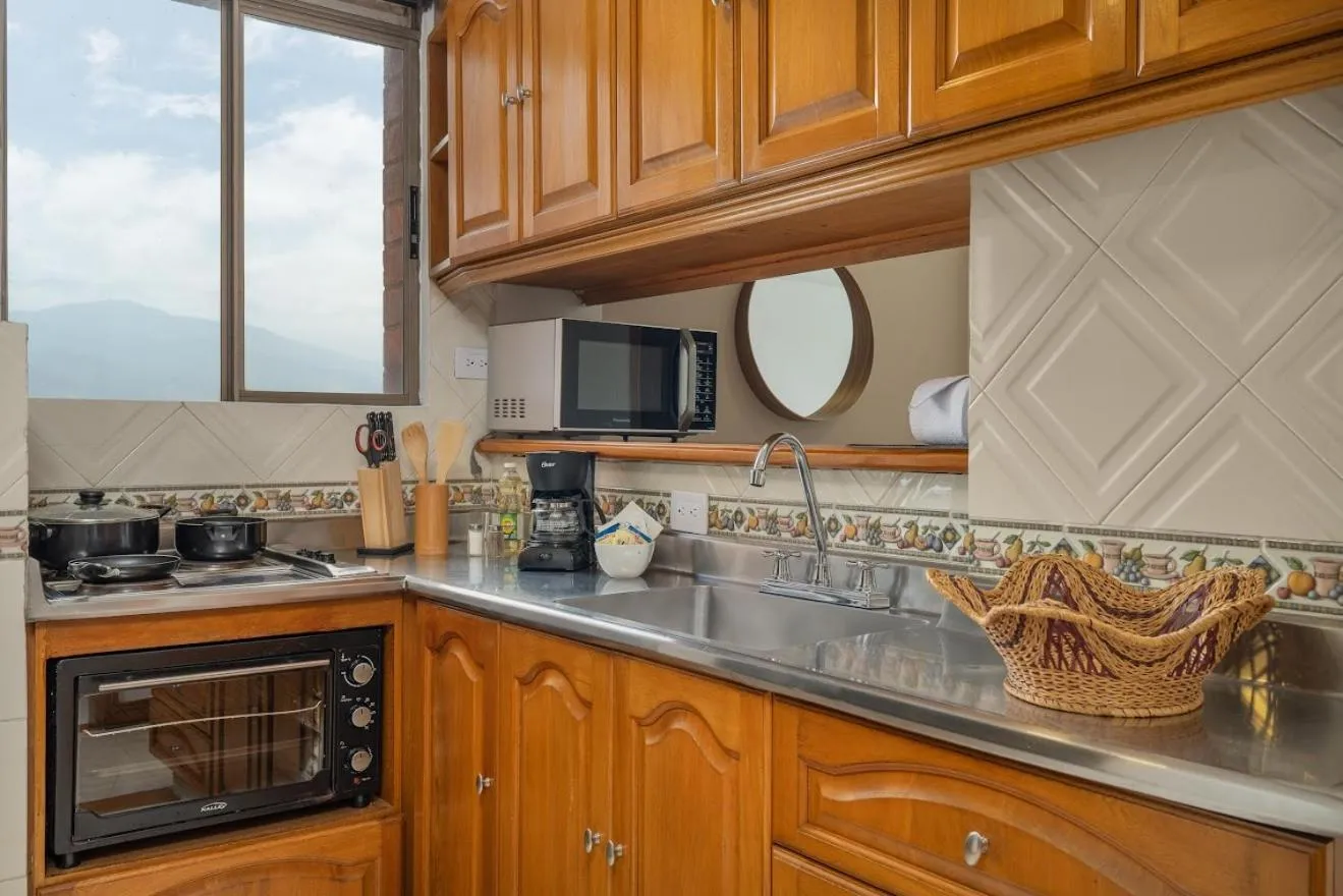 Kitchen or kitchenette in Alcazar de Oviedo by EE Hoteles