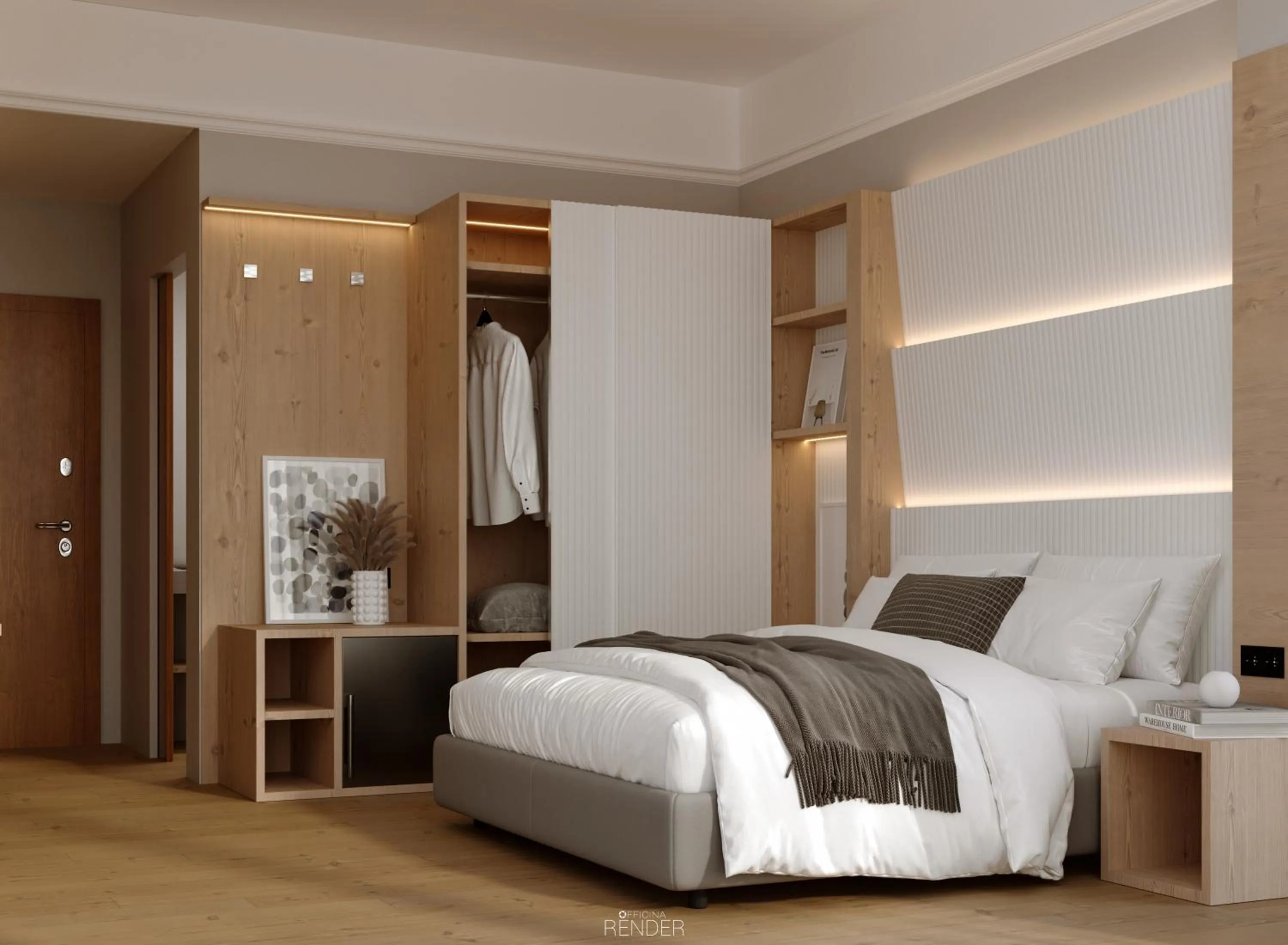 Bed in Hotel Palm Beach B&B SEA VIEW