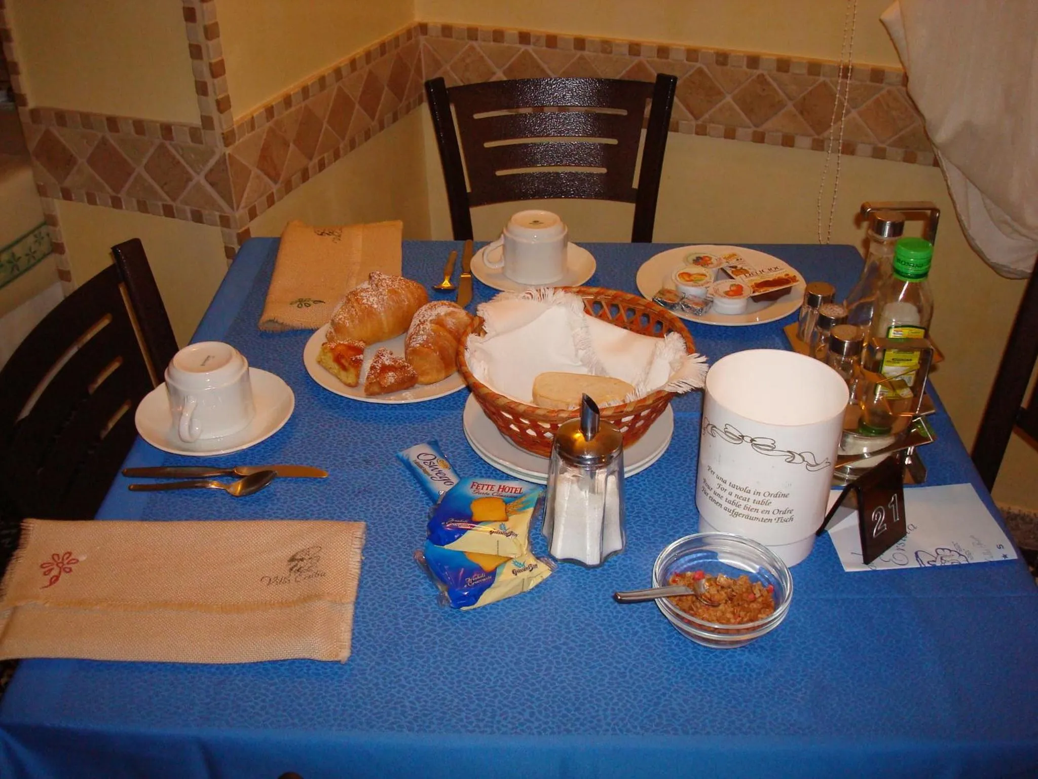 Italian breakfast in Hotel Villa Ersilia Rimini B&B