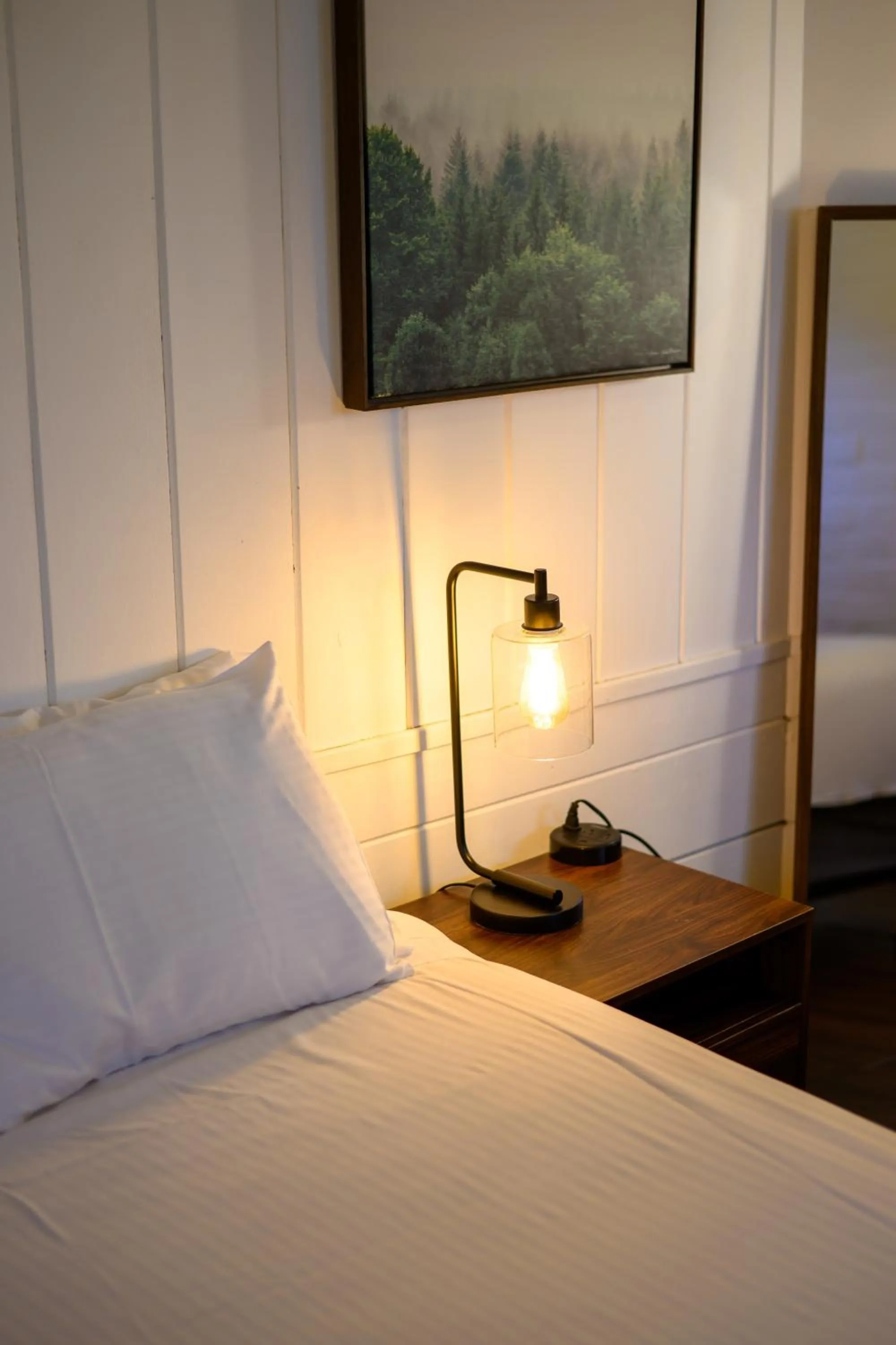 Bed in Lake Front Cabins