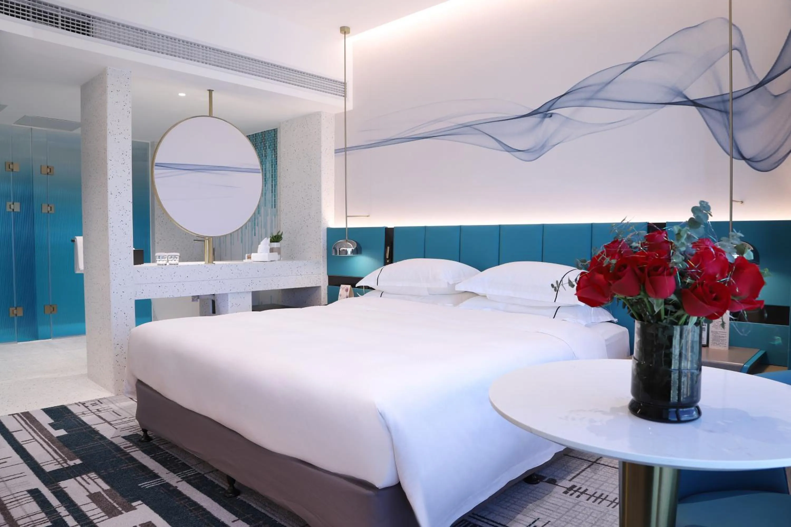 Decorative detail, Bed in Asia International Hotel Guangdong