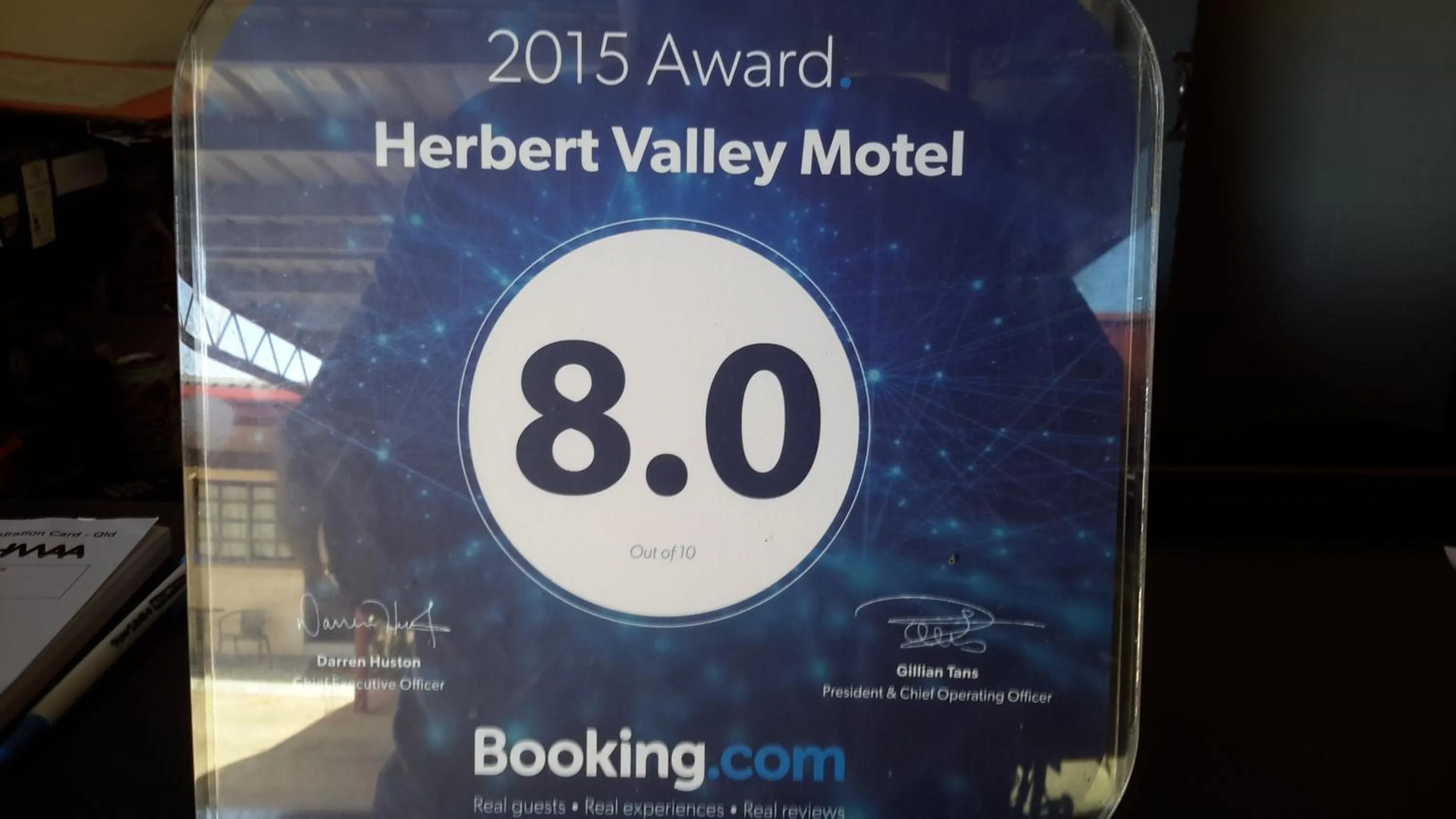 Certificate/Award in Herbert Valley Motel