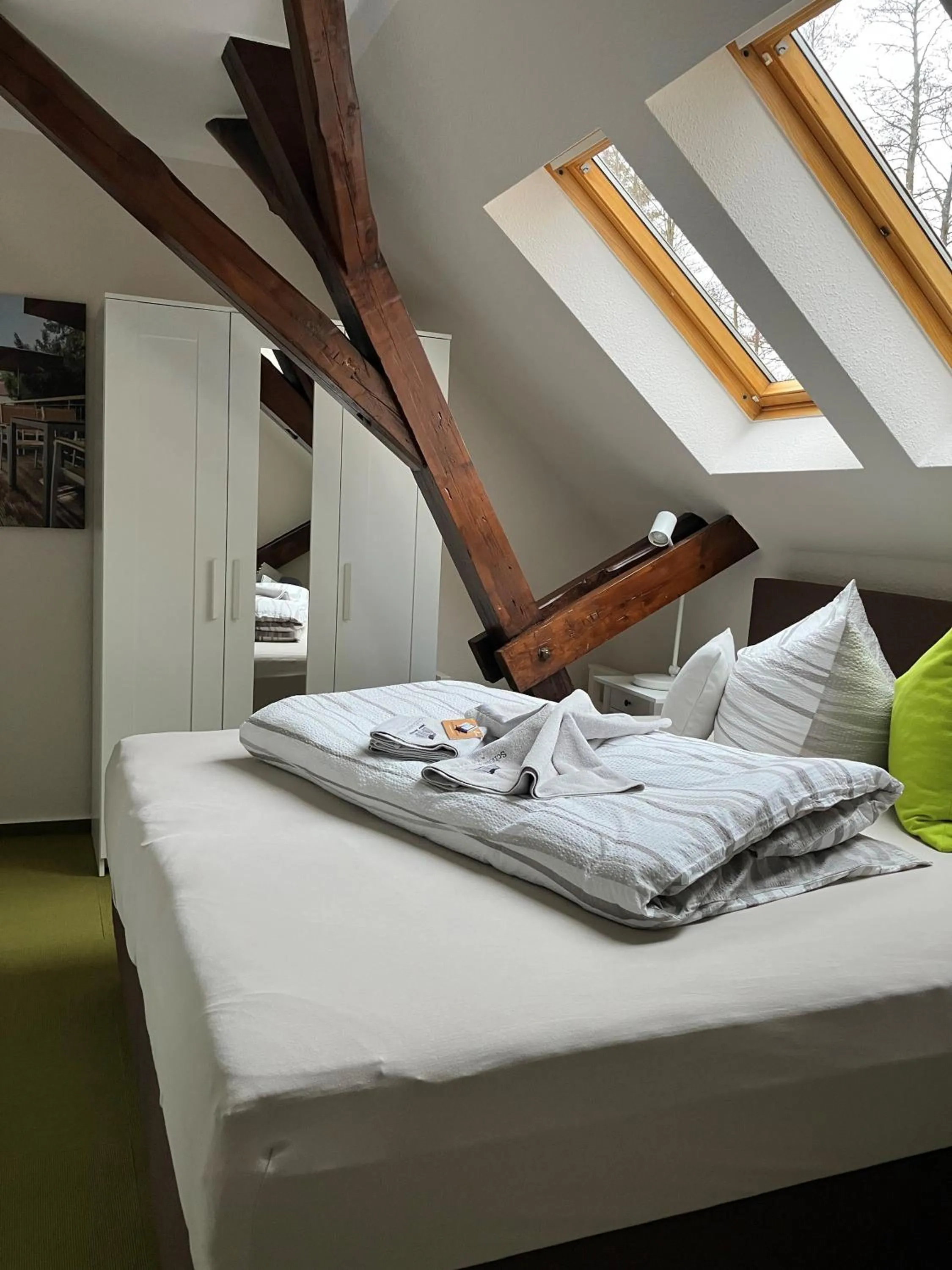 Bed in Biohotel Schönhagener Mühle