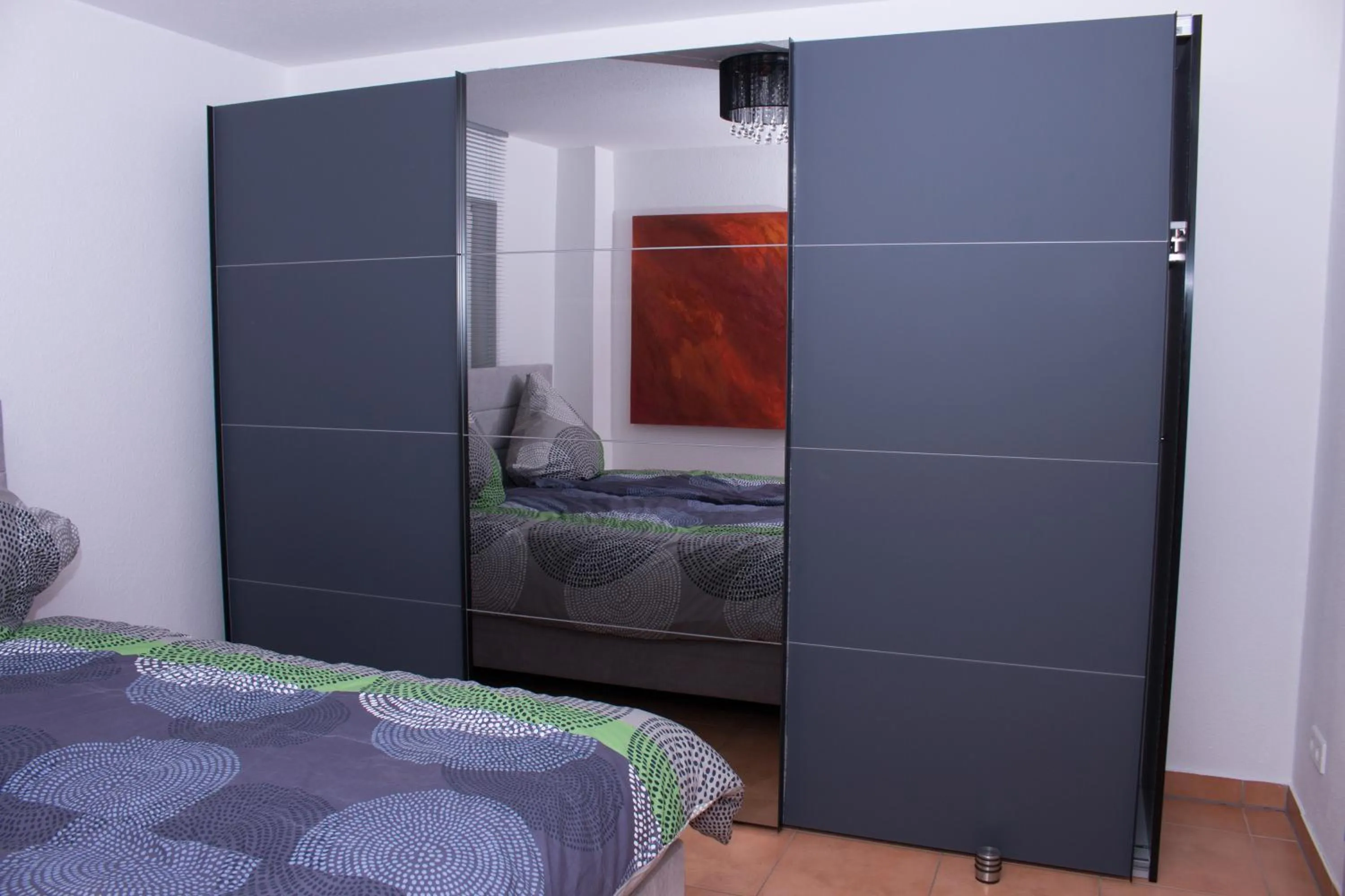 Bedroom, Bed in Art & Nature Apartments in der Nähe FFM-Messe