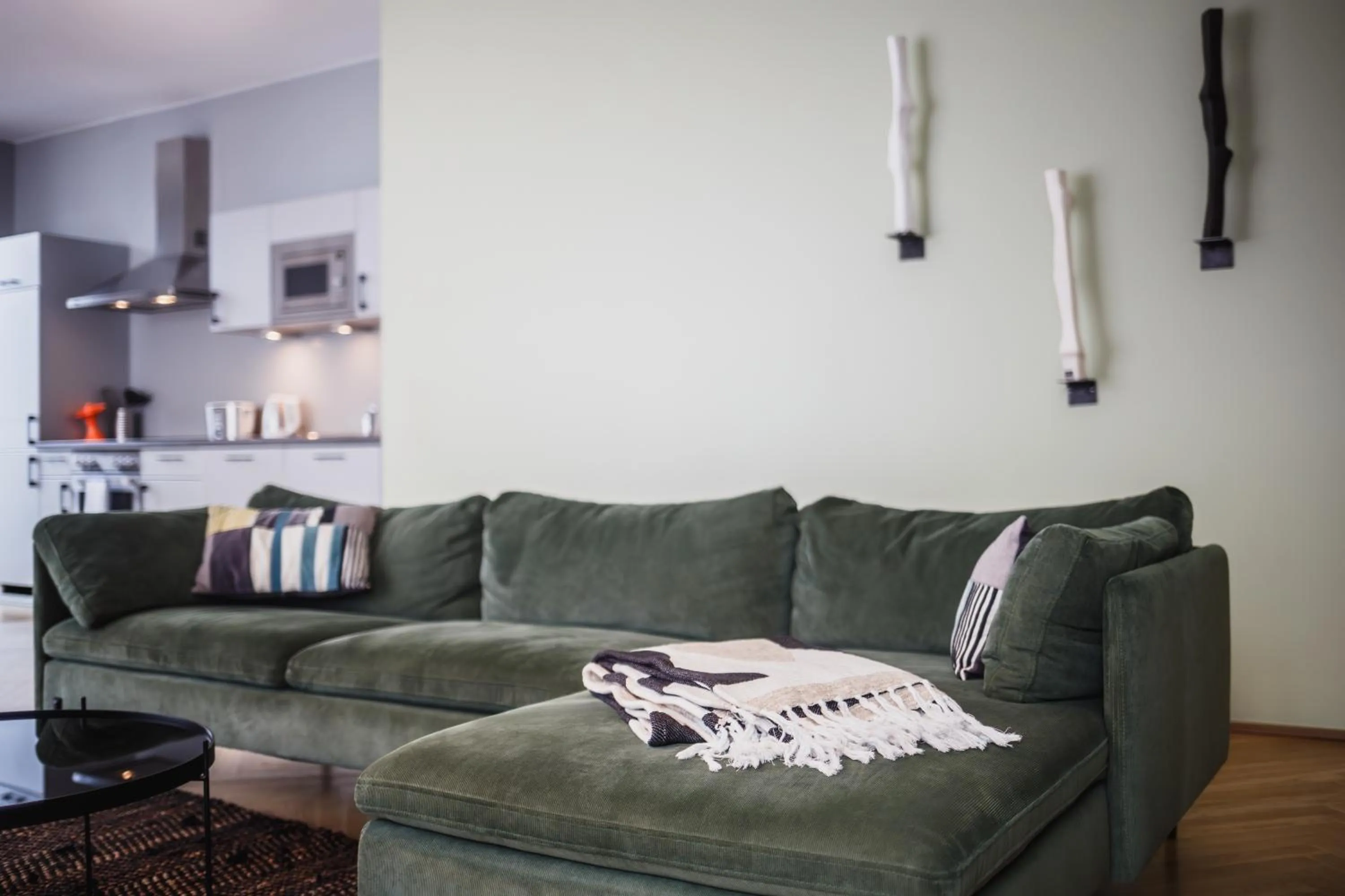 Living room in The Circus Apartments