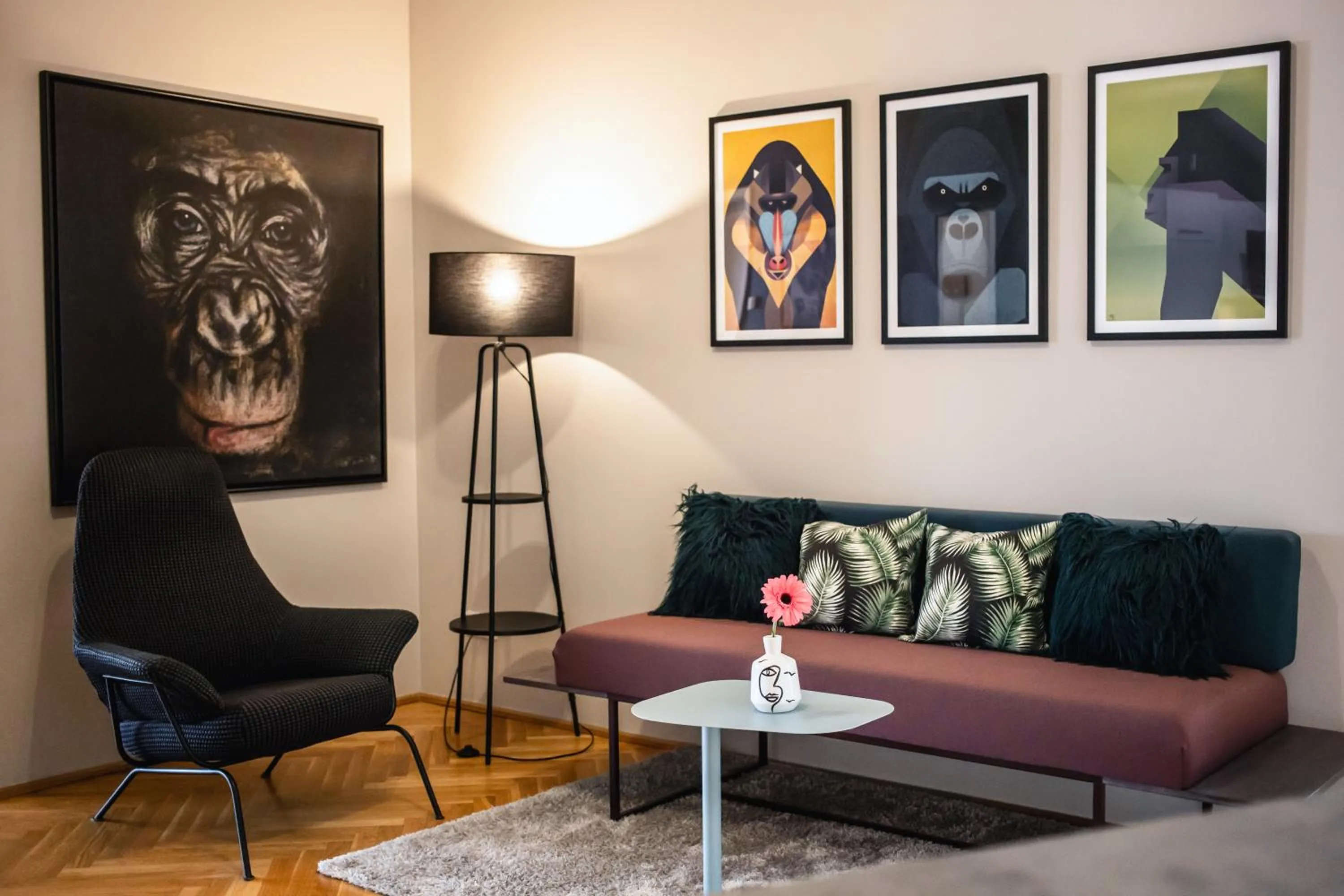 Living room in The Circus Apartments