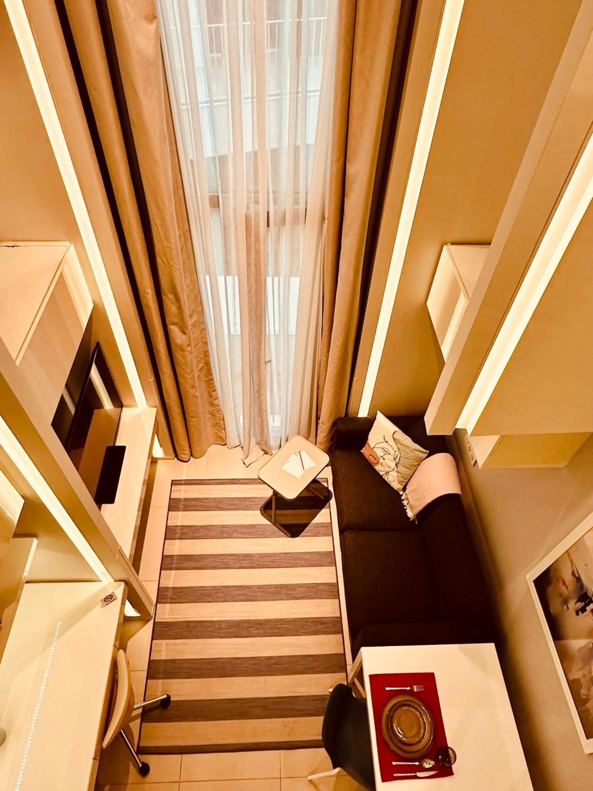 Living room, Bed in Ortakoy Aparts