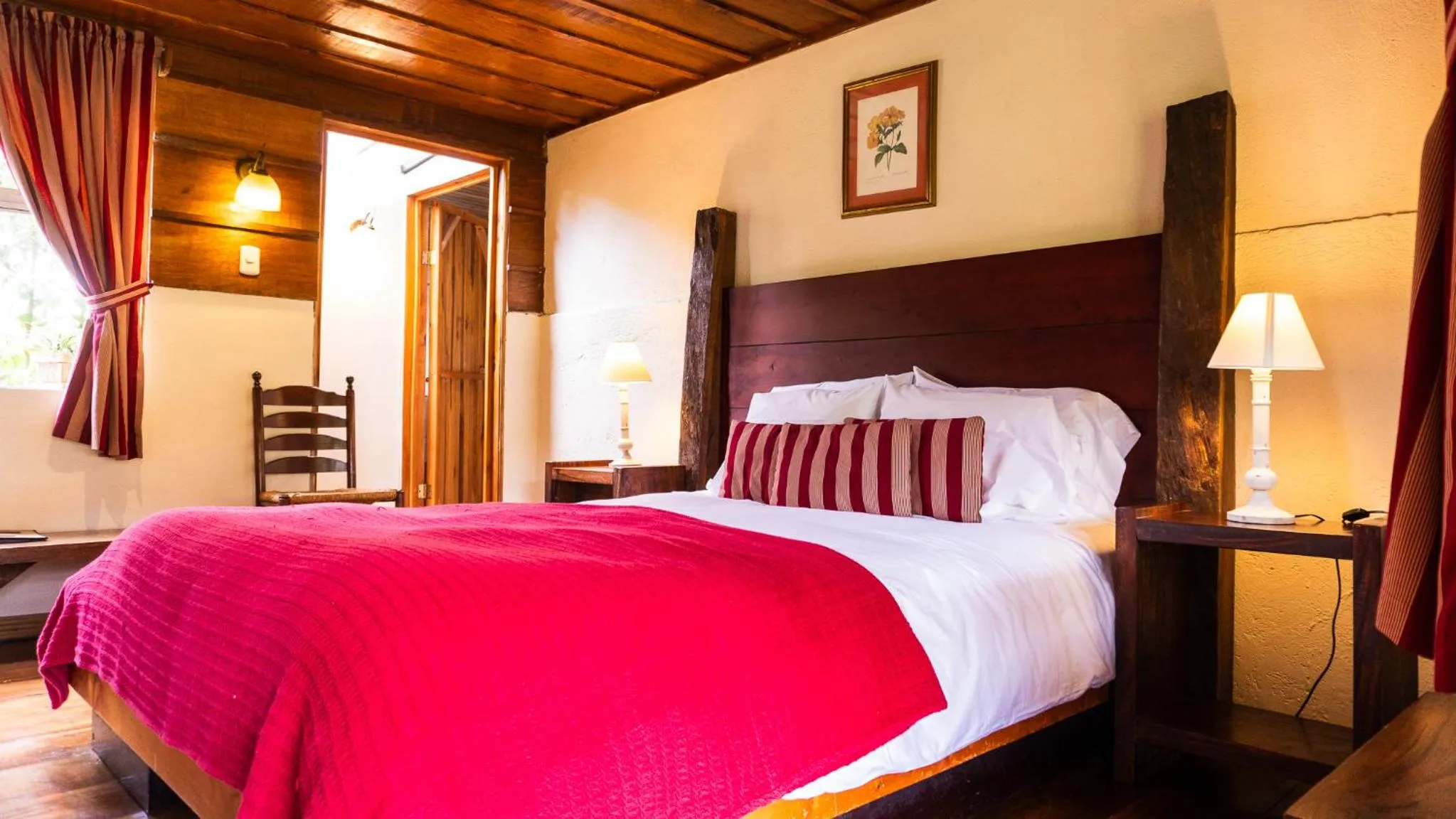 Bed in Poas Volcano Lodge